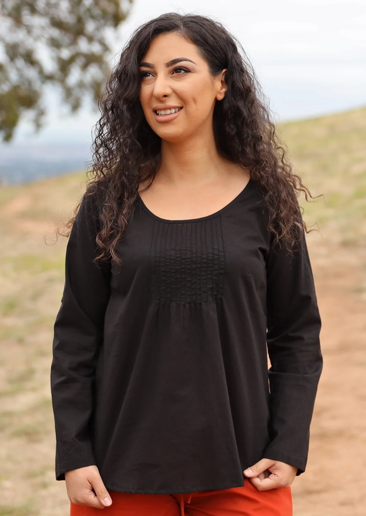 Tulsi Long Sleeve Top Black - Ysert