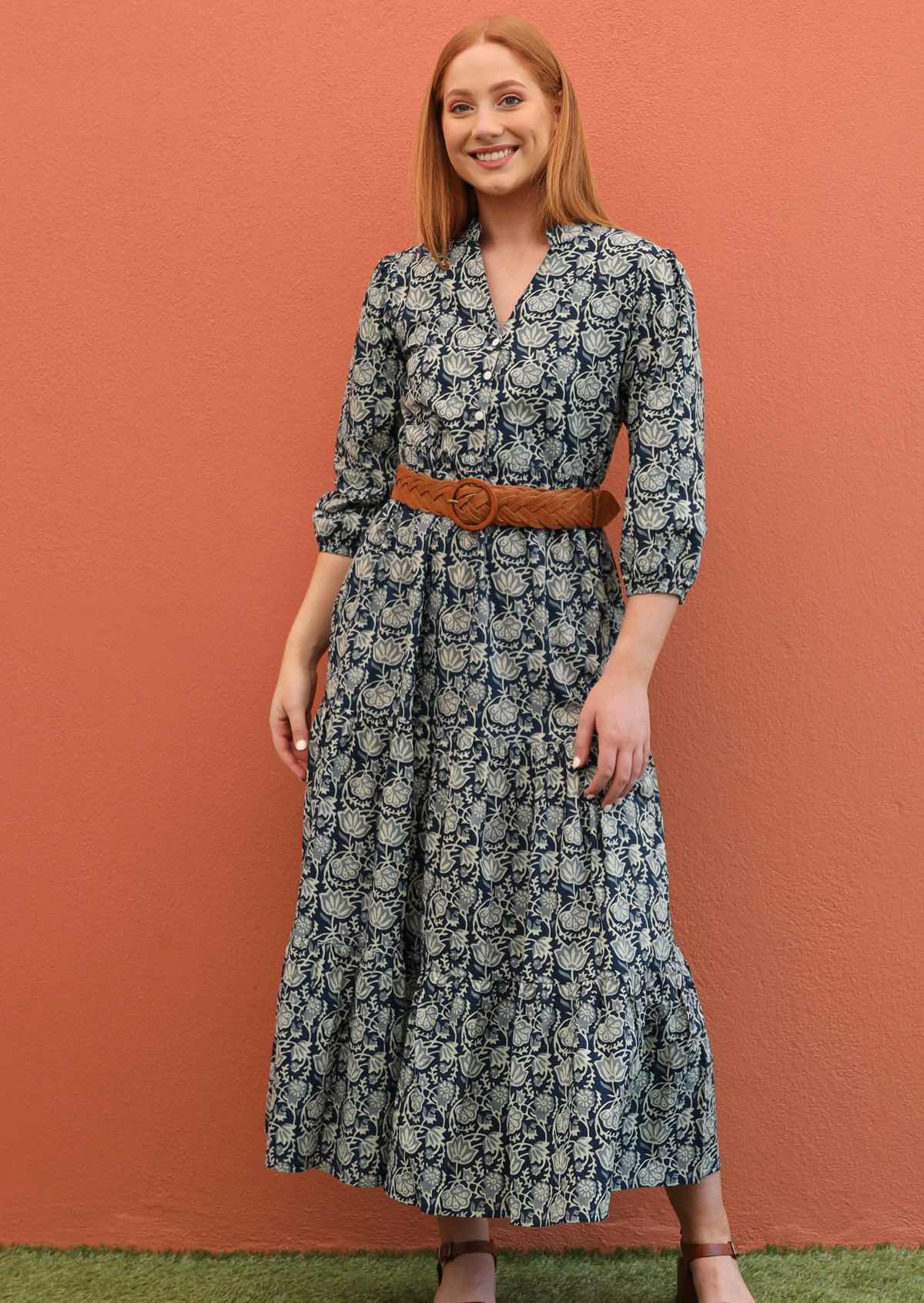 Indigo Tiered Maxi Dress - Ysert