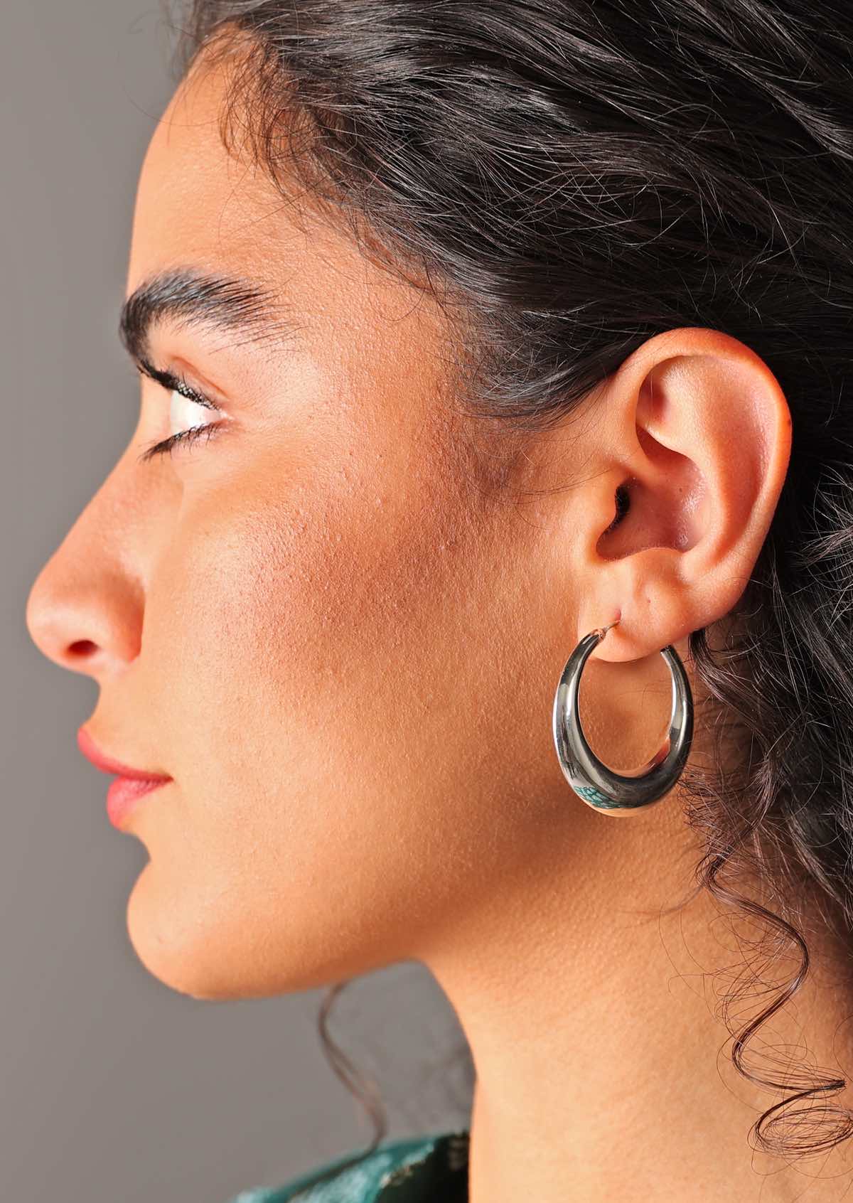 Luna Hoops Silver Earrings - Ysert