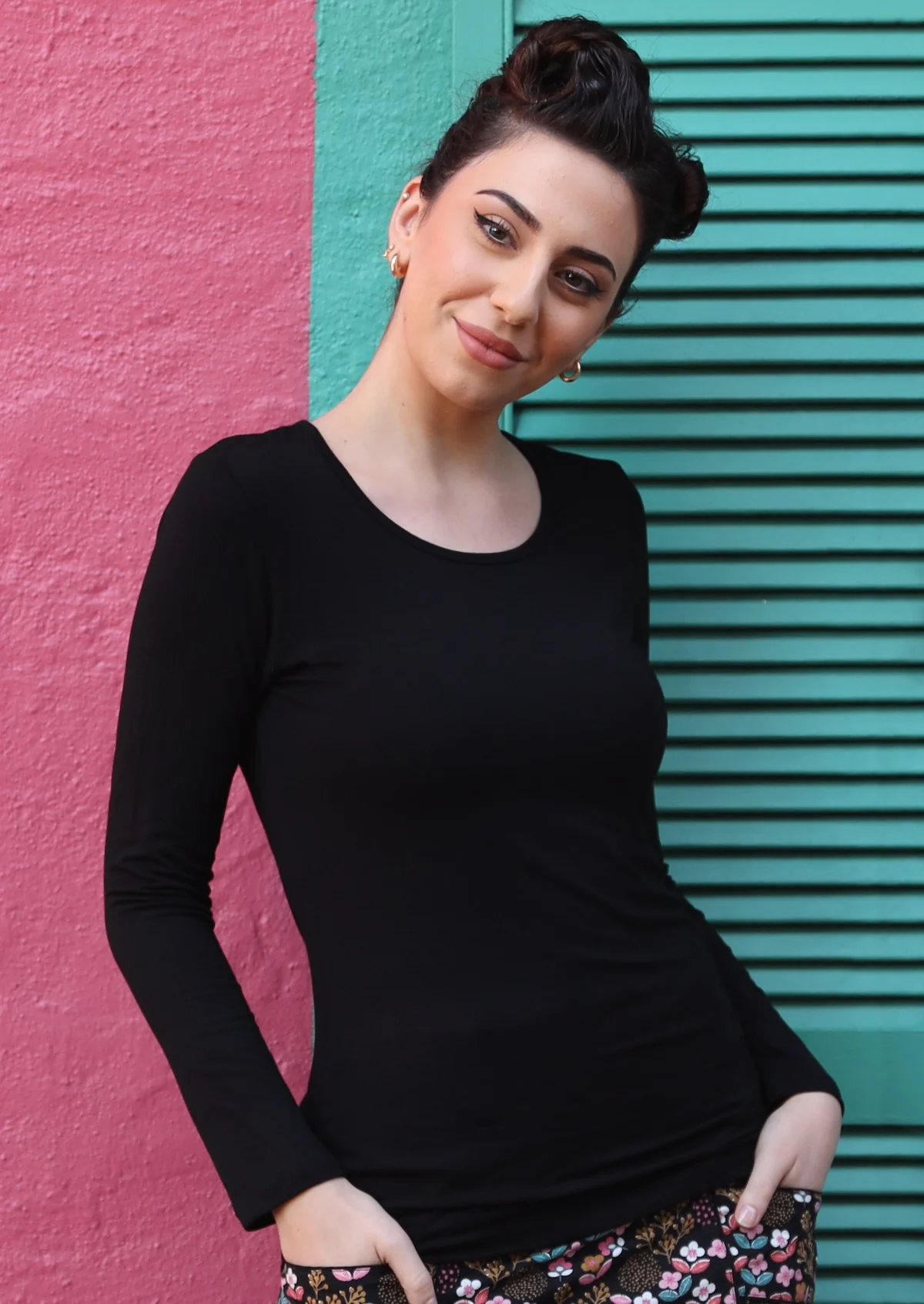 Round Neck Top Black - Ysert