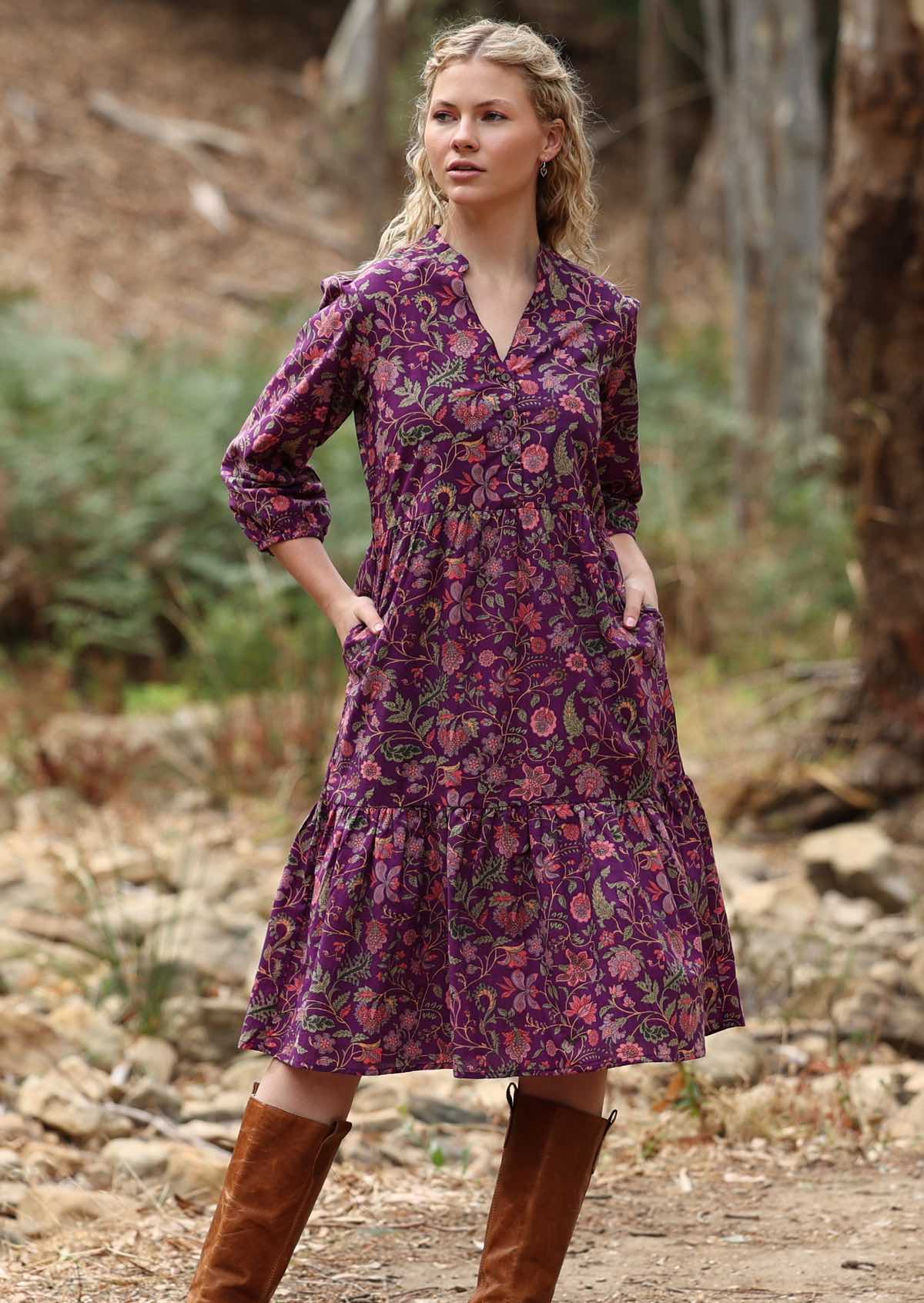 Tiered Midi Dress Amethyst - Ysert
