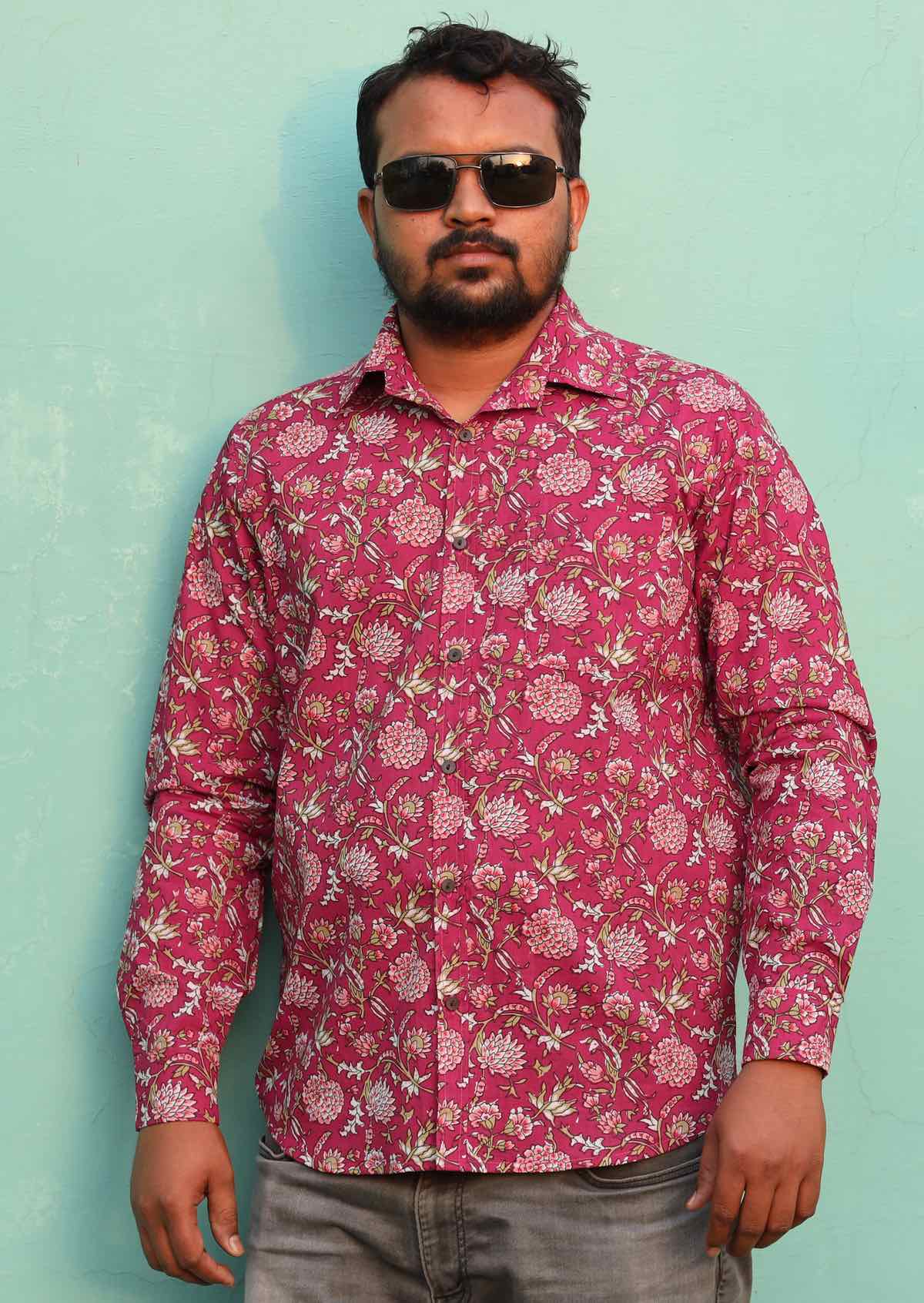Long Sleeve Men's Shirt Cranberry - Ysert