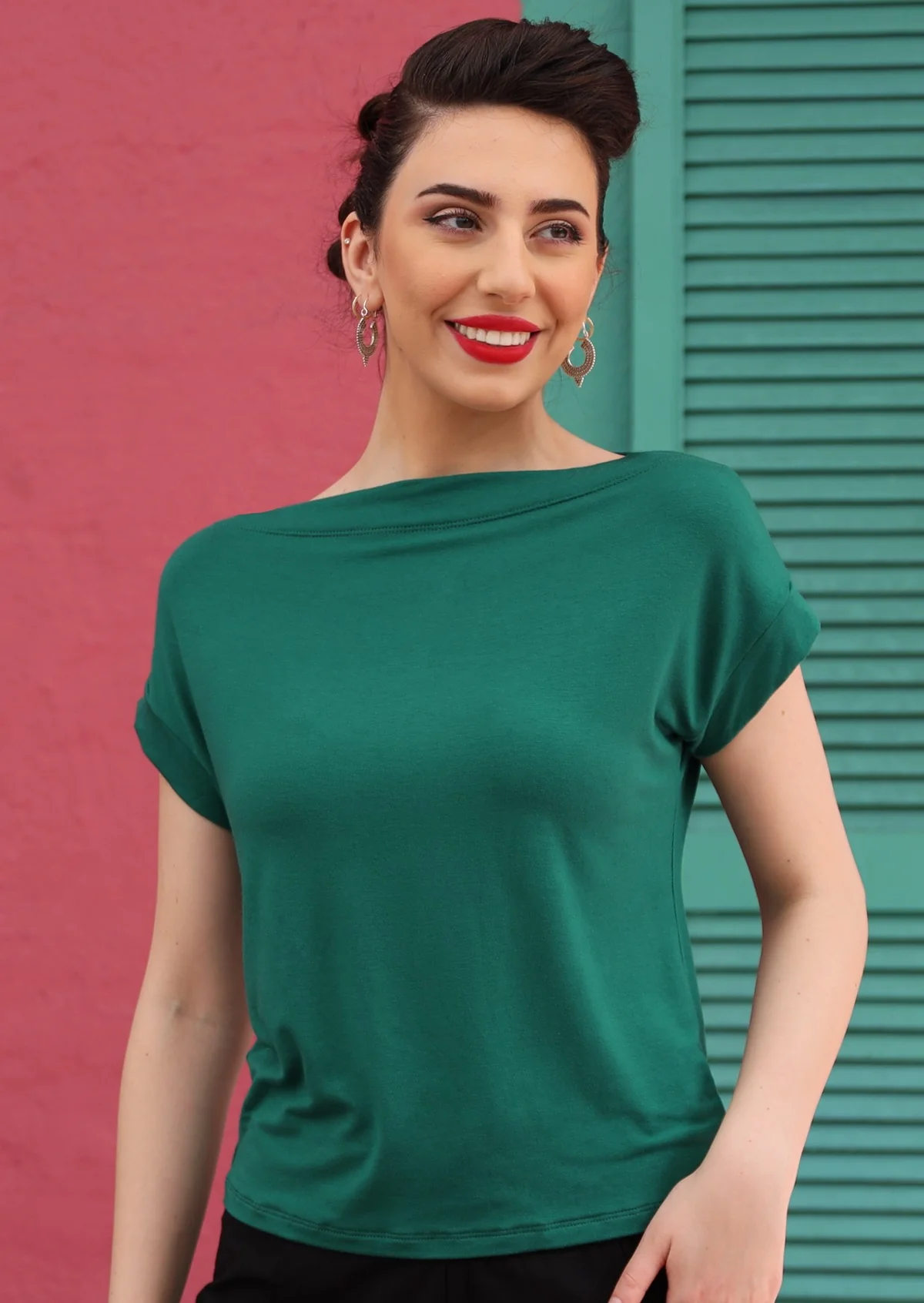 Wide Neck Mod Top Jade Green - Ysert