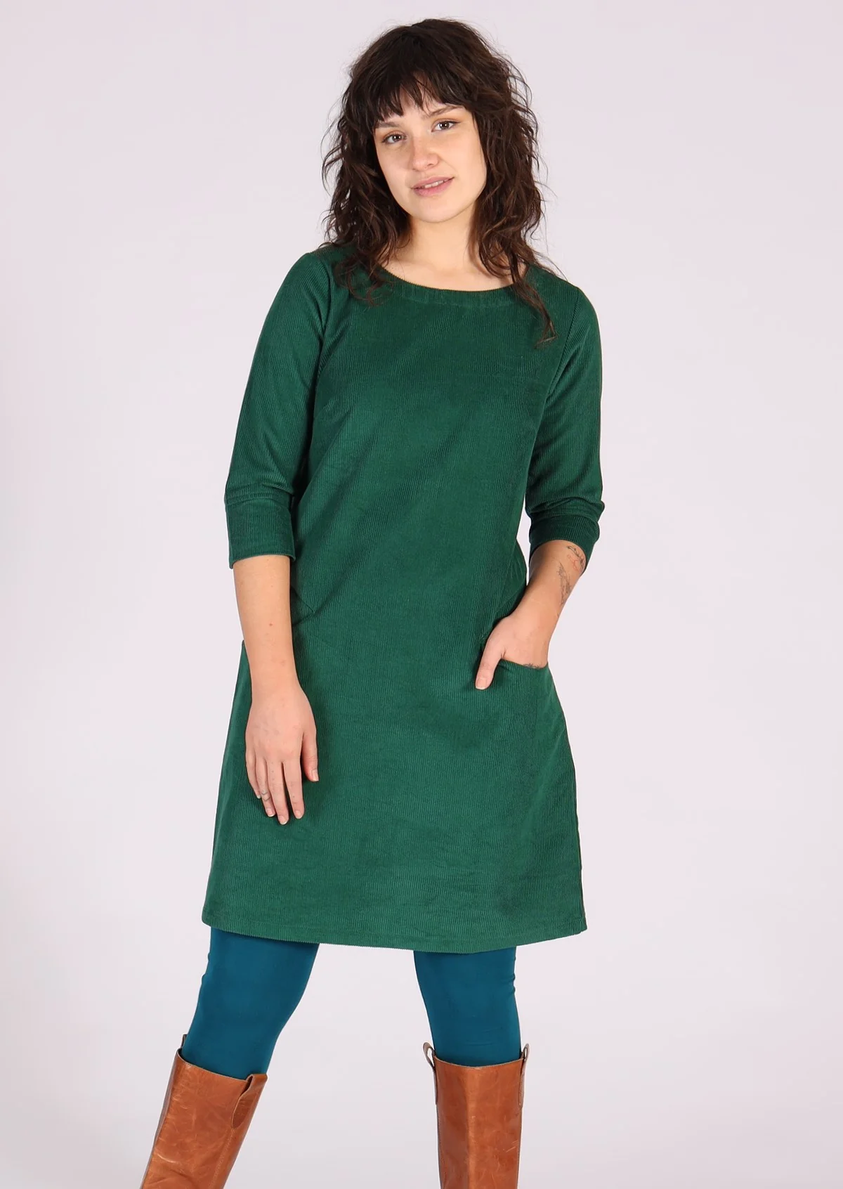 Jamie Corduroy Dress Hunter Green - Ysert