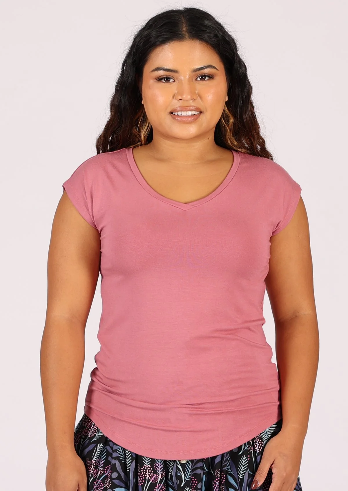 Simple Top V-neck Pink - Ysert