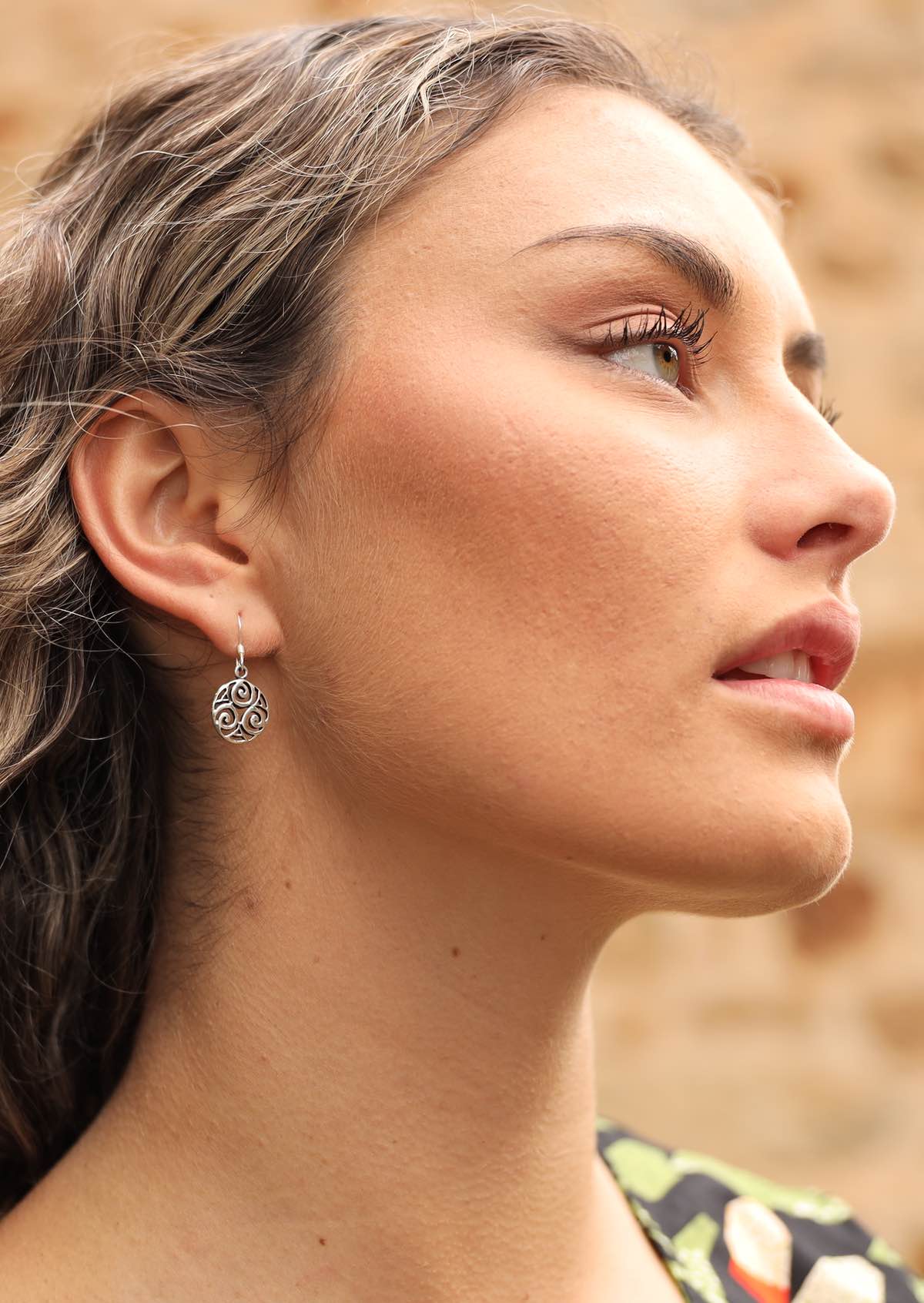 Encircled Triskele Silver Earrings - Ysert