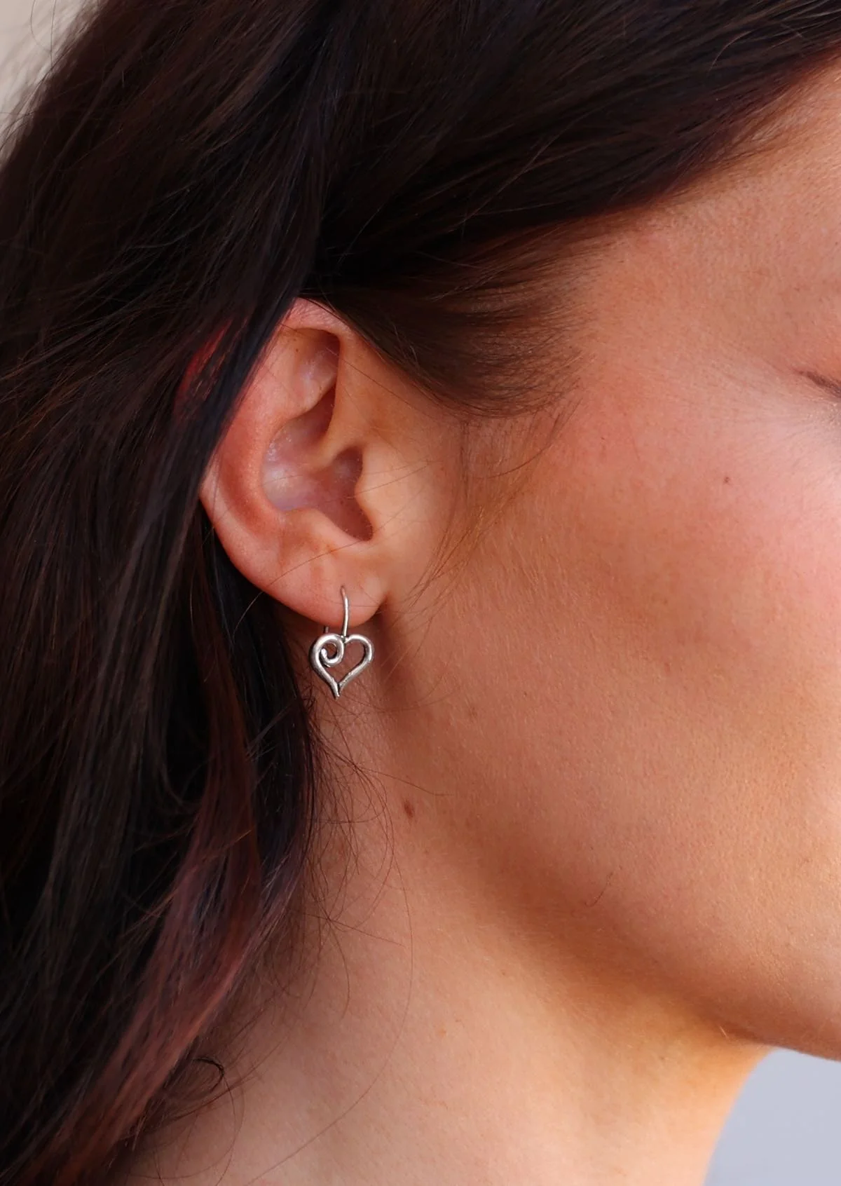 Hearts Silver Hook Earrings - Ysert