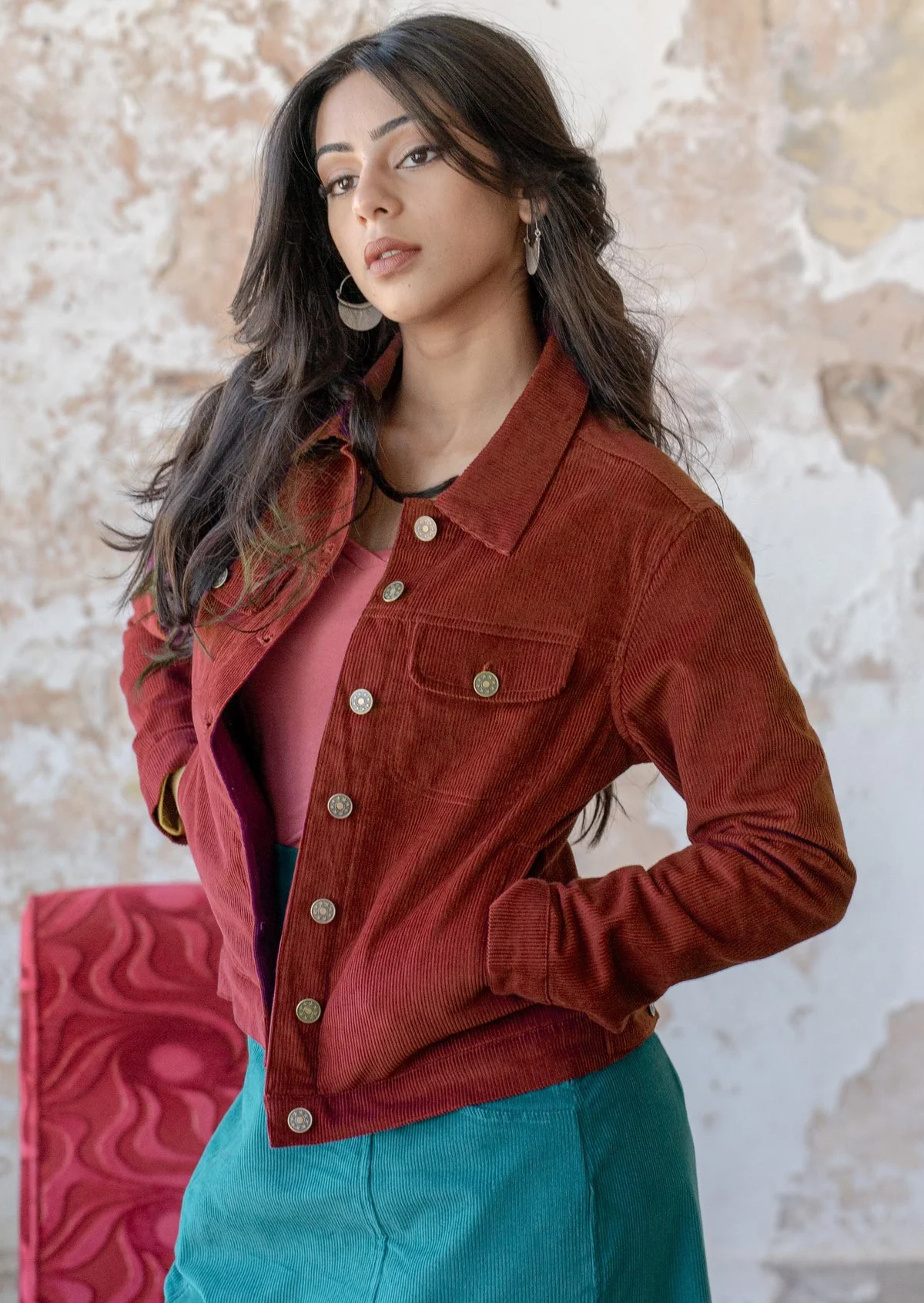Corduroy Jacket Burnt Henna - Ysert