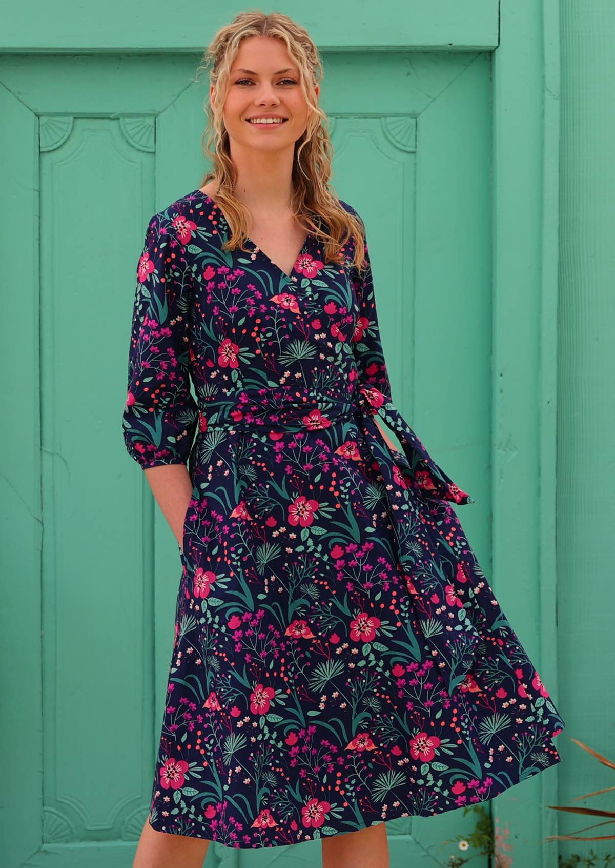 Ella Wrap Dress Dianthus - Ysert