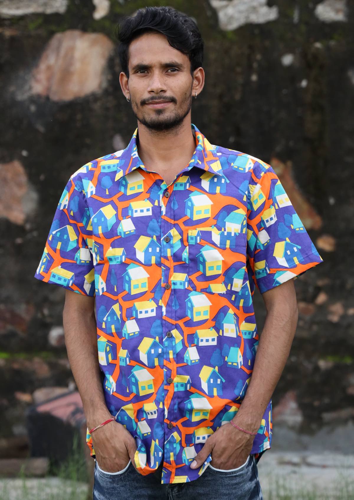 Men's Cotton Shirt Around the Houses - Ysert