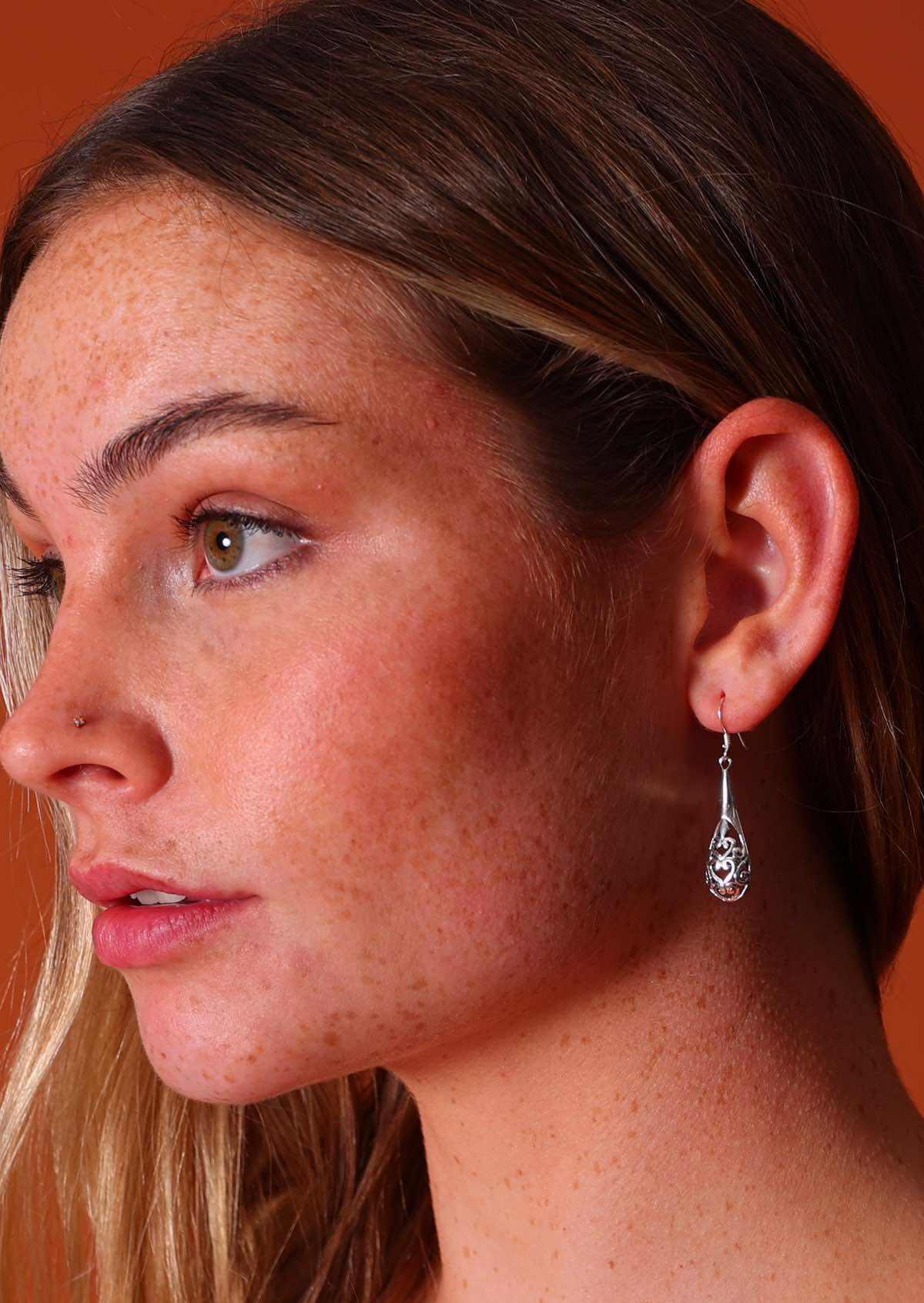 Silver Filigree Drop Earrings - Ysert