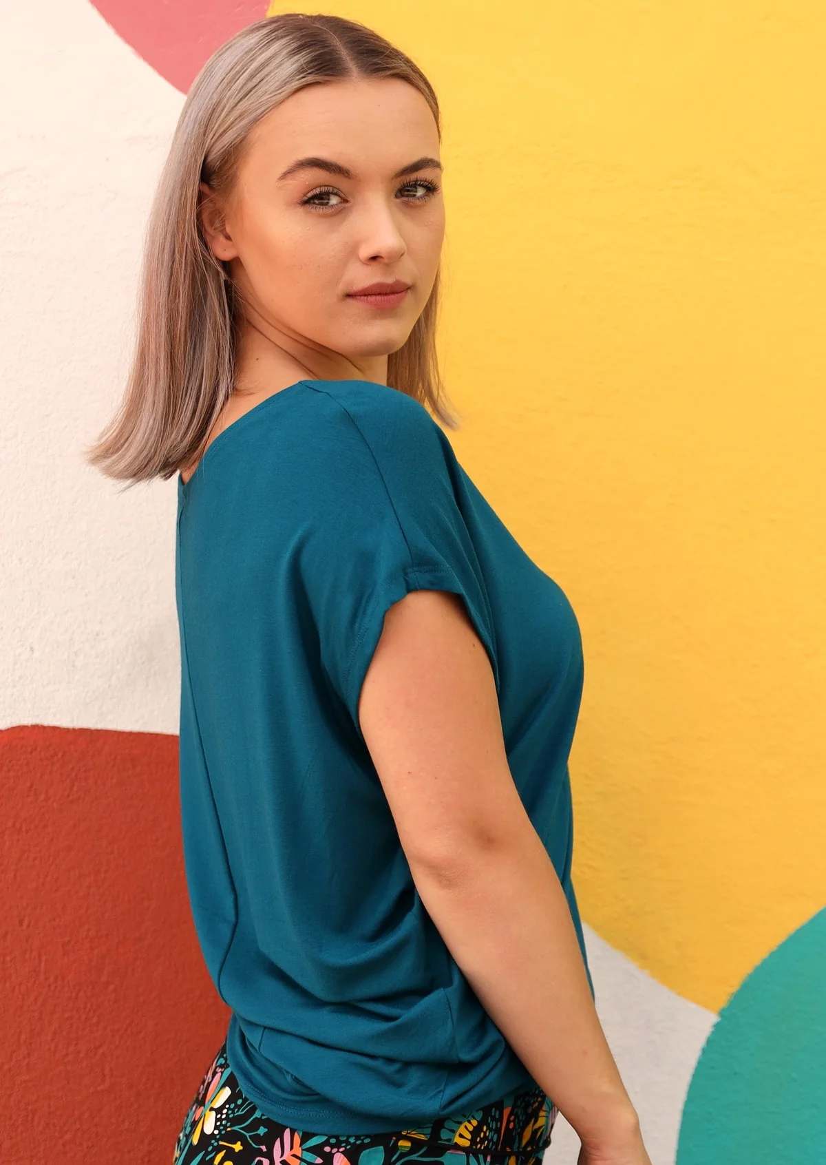 Asymmetrical Rayon Top Teal - Ysert