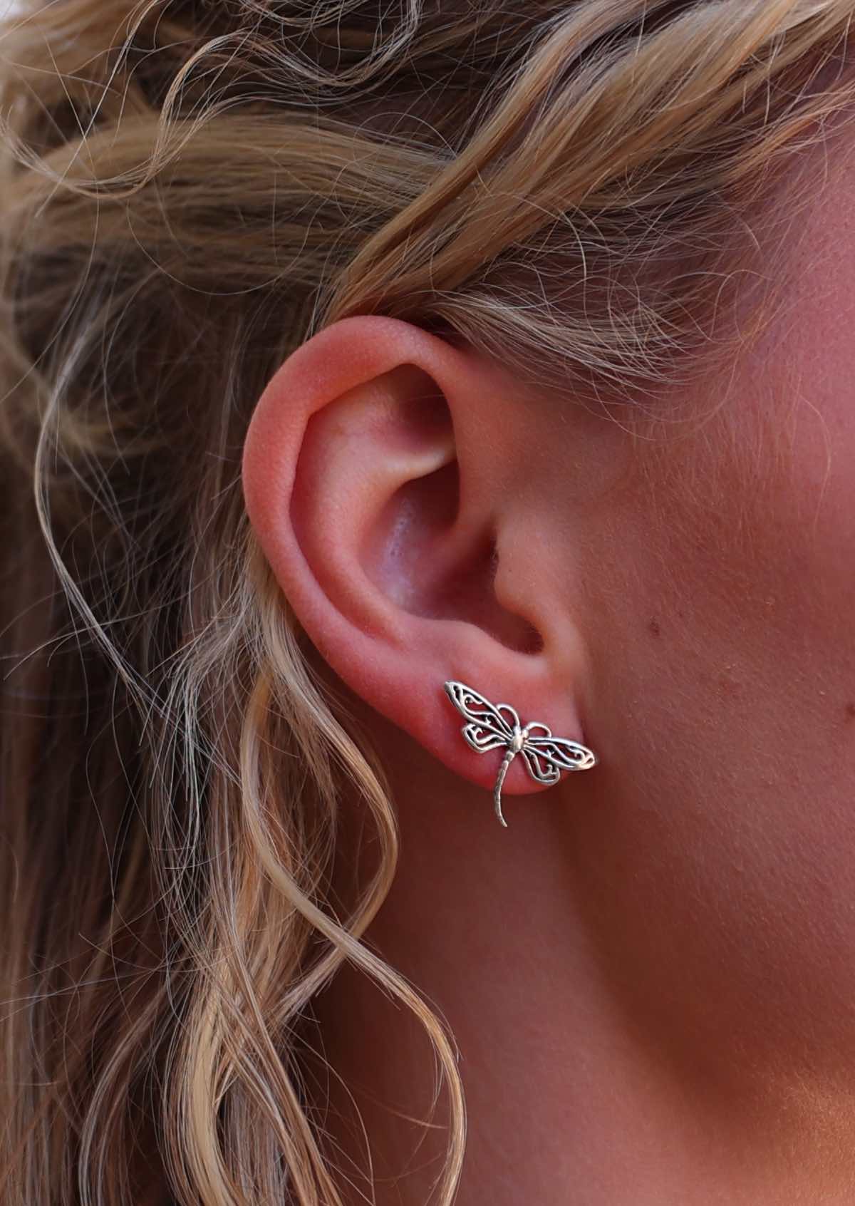 Large Dragonfly Silver Studs - Ysert