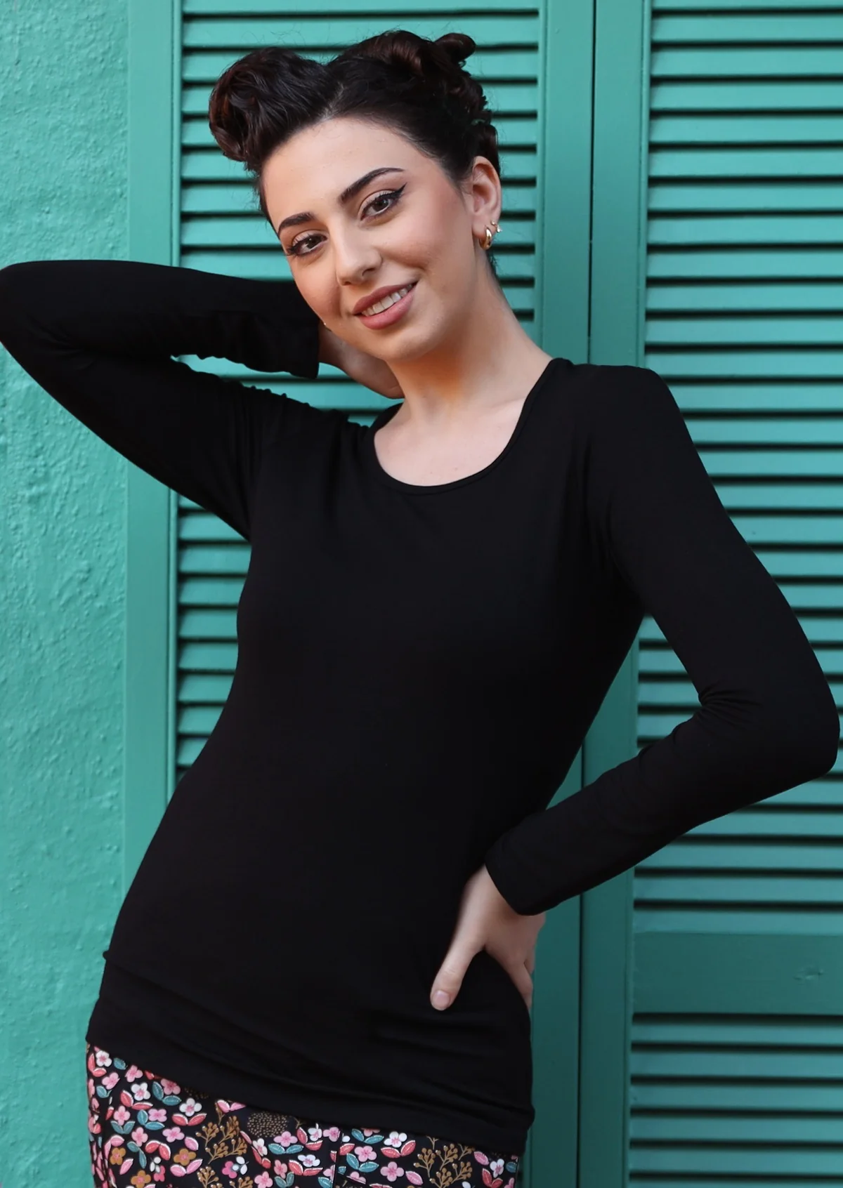 Round Neck Top Black - Ysert