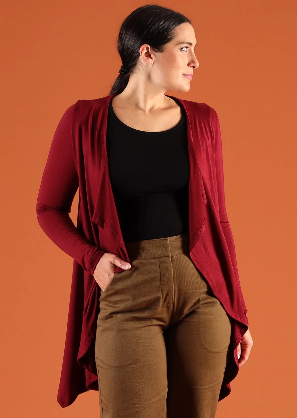Waterfall Cardi Maroon - Ysert