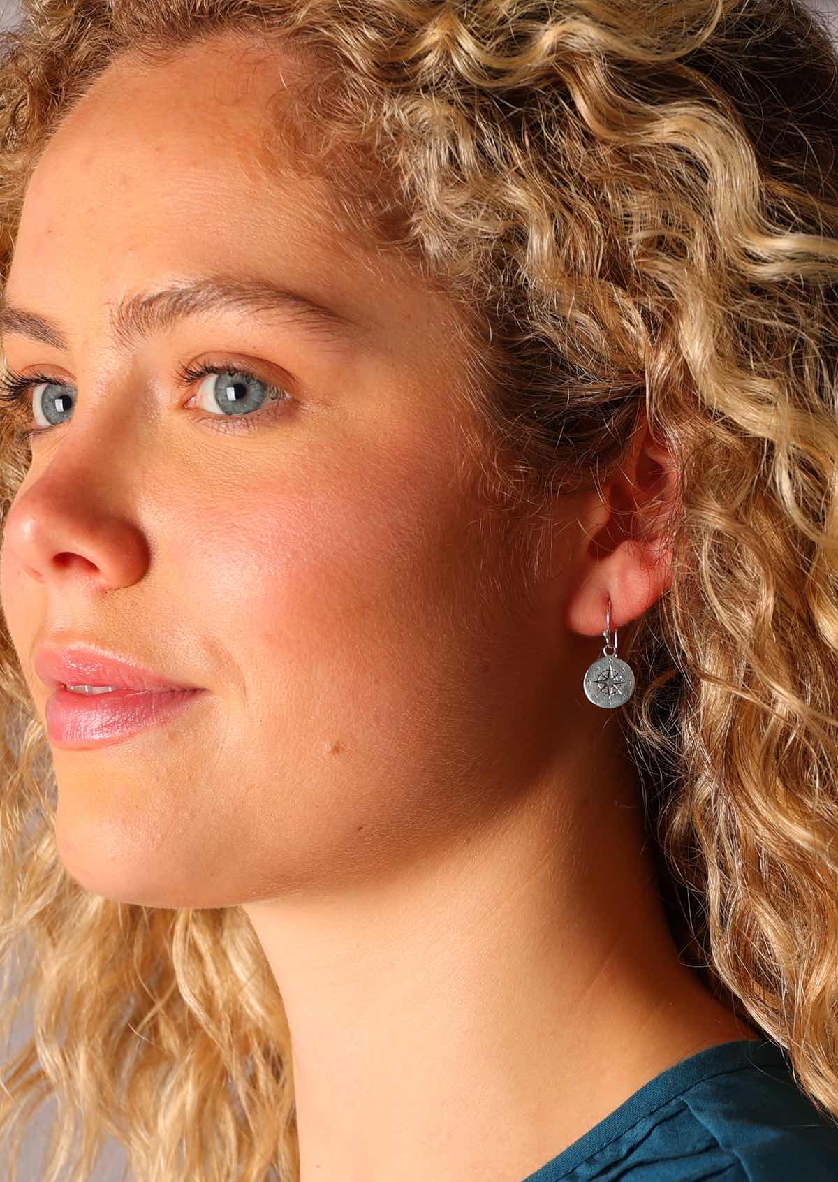 Karma Compass Silver Earrings - Ysert