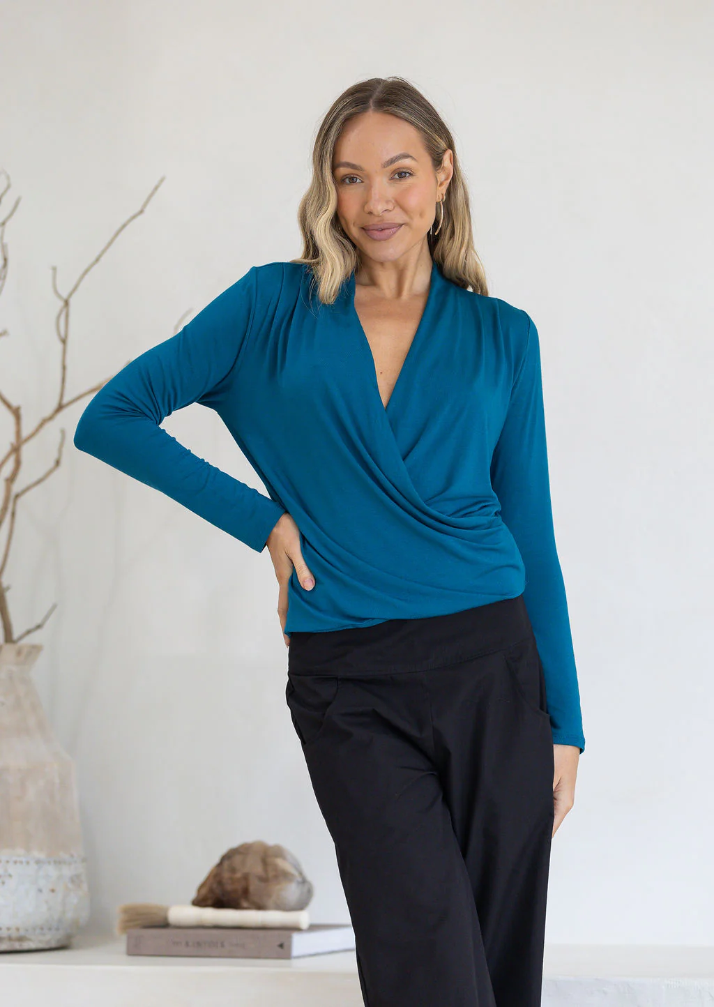 False Wrap Top Teal - Ysert