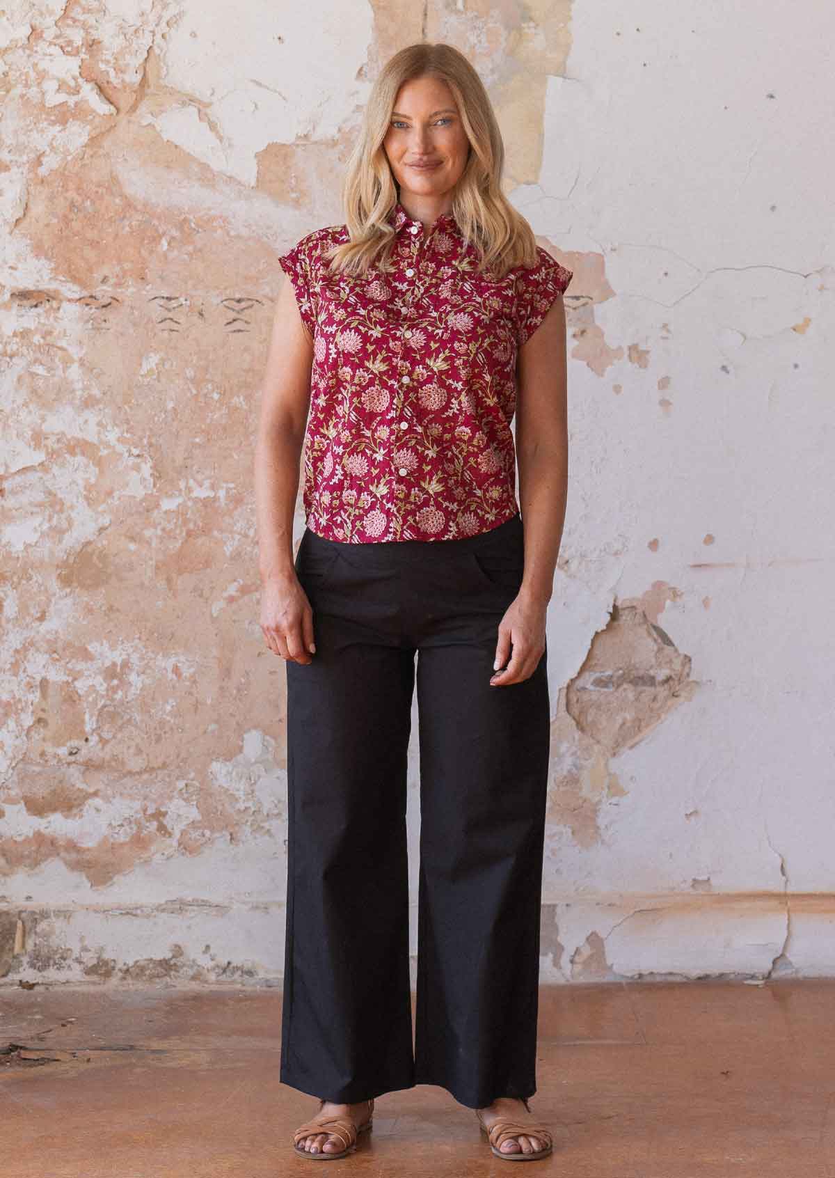 Button Up Shirt Cranberry - Ysert