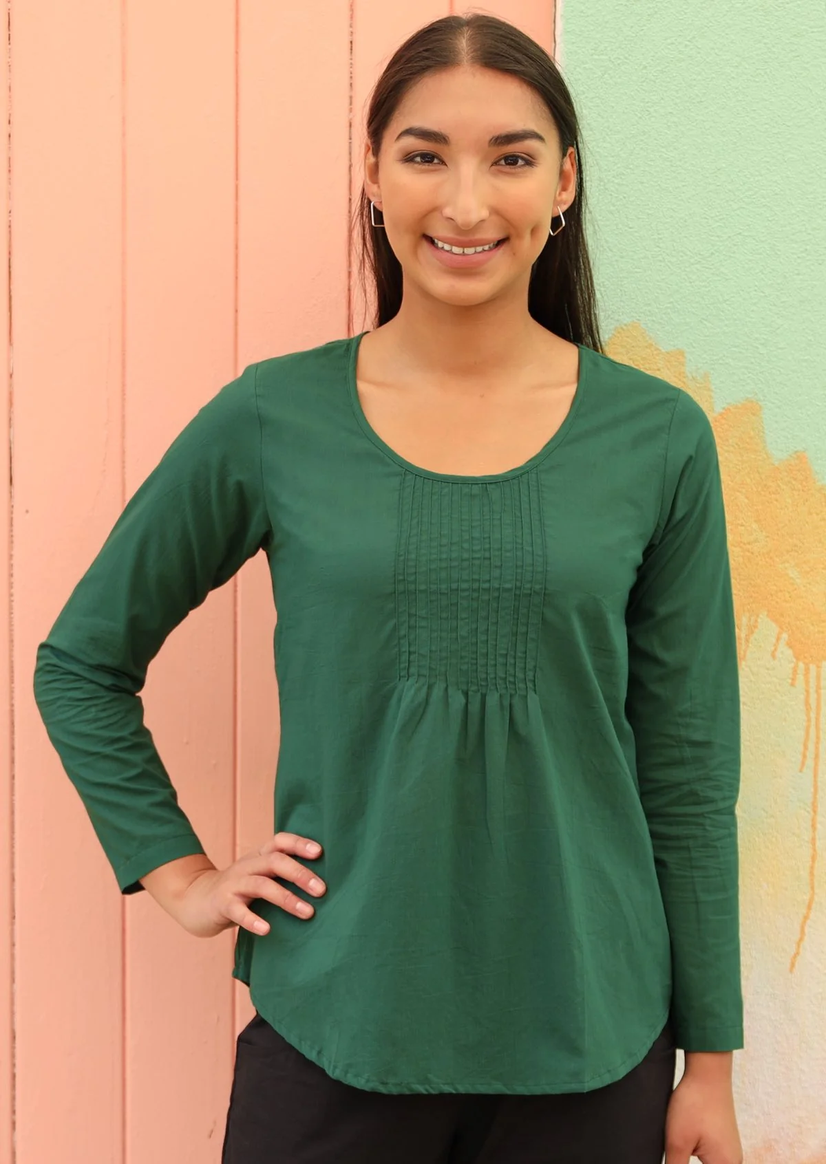 Tulsi Long Sleeve Top Hunter Green - Ysert