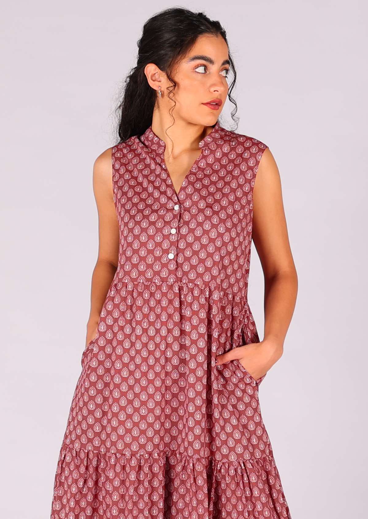 Boho Tiered Maxi Dress Henna - Ysert