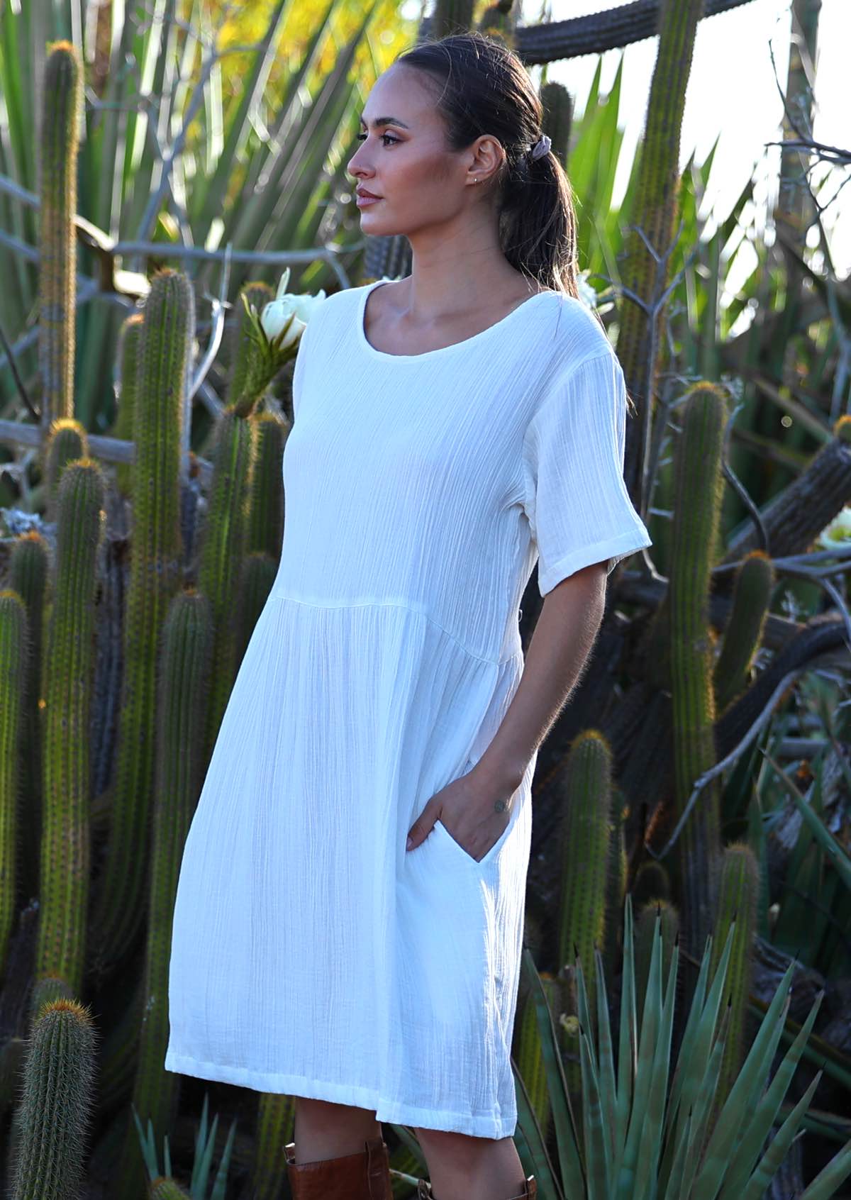 Mabel Dress Natural White - Ysert