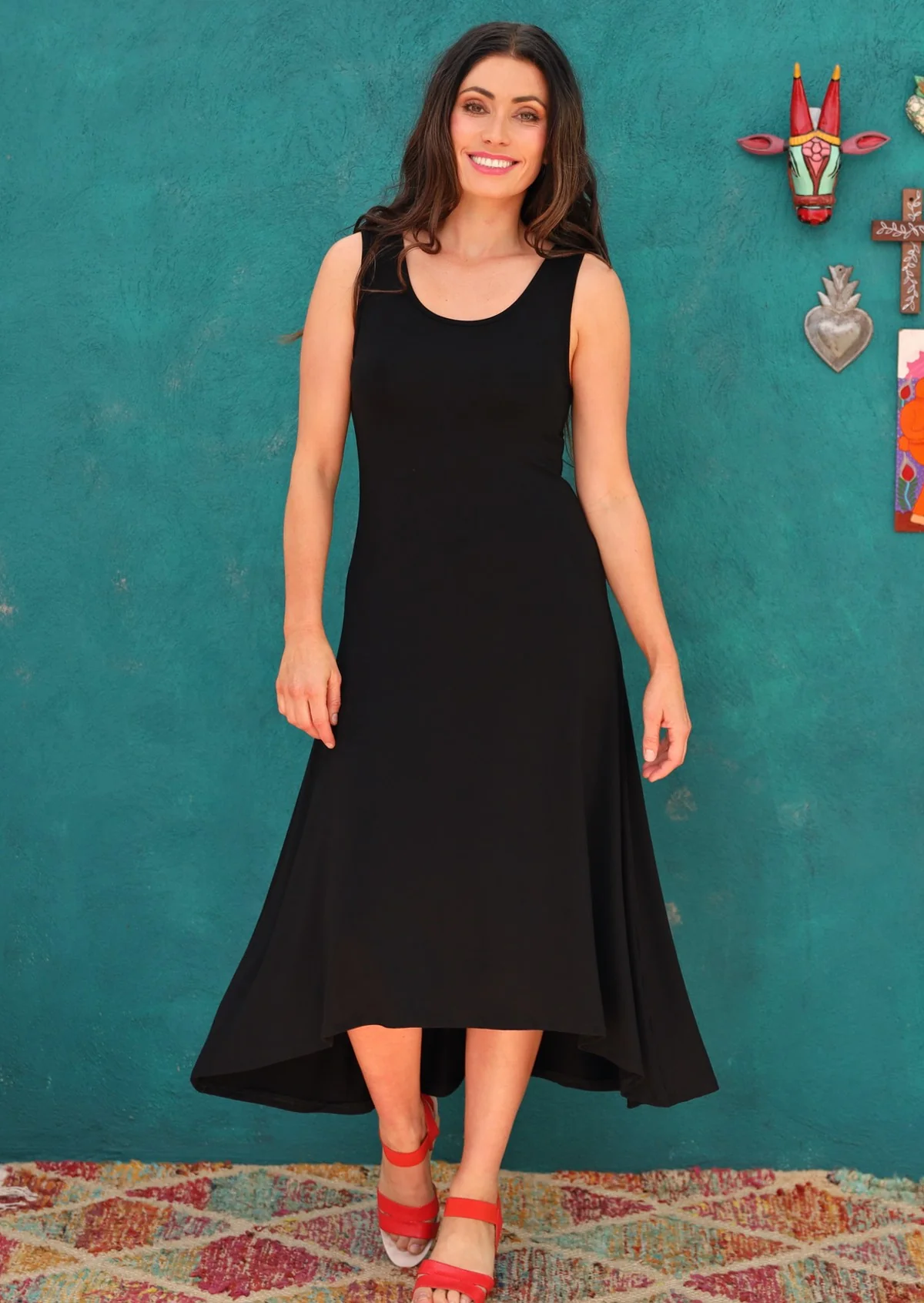 Concave Hem Dress Black - Ysert