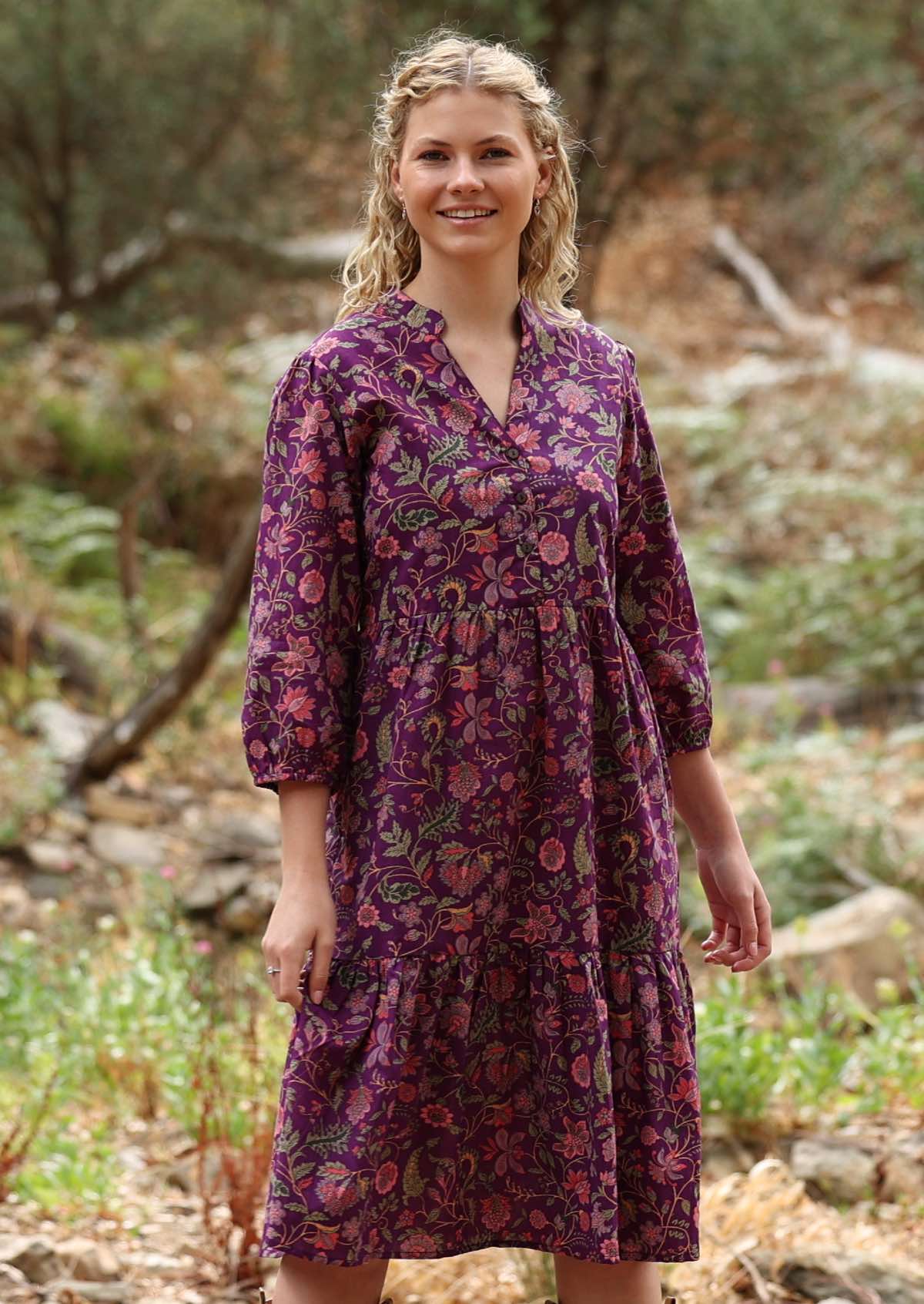 Tiered Midi Dress Amethyst - Ysert