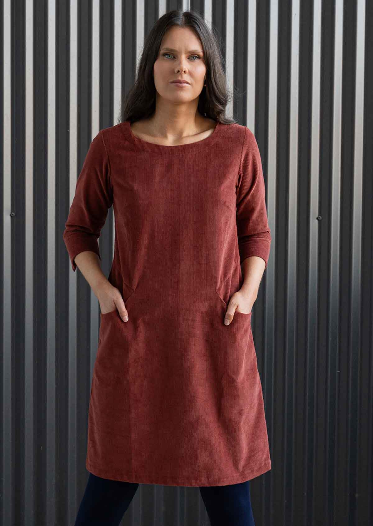 Jamie Corduroy Dress Burnt Henna - Ysert
