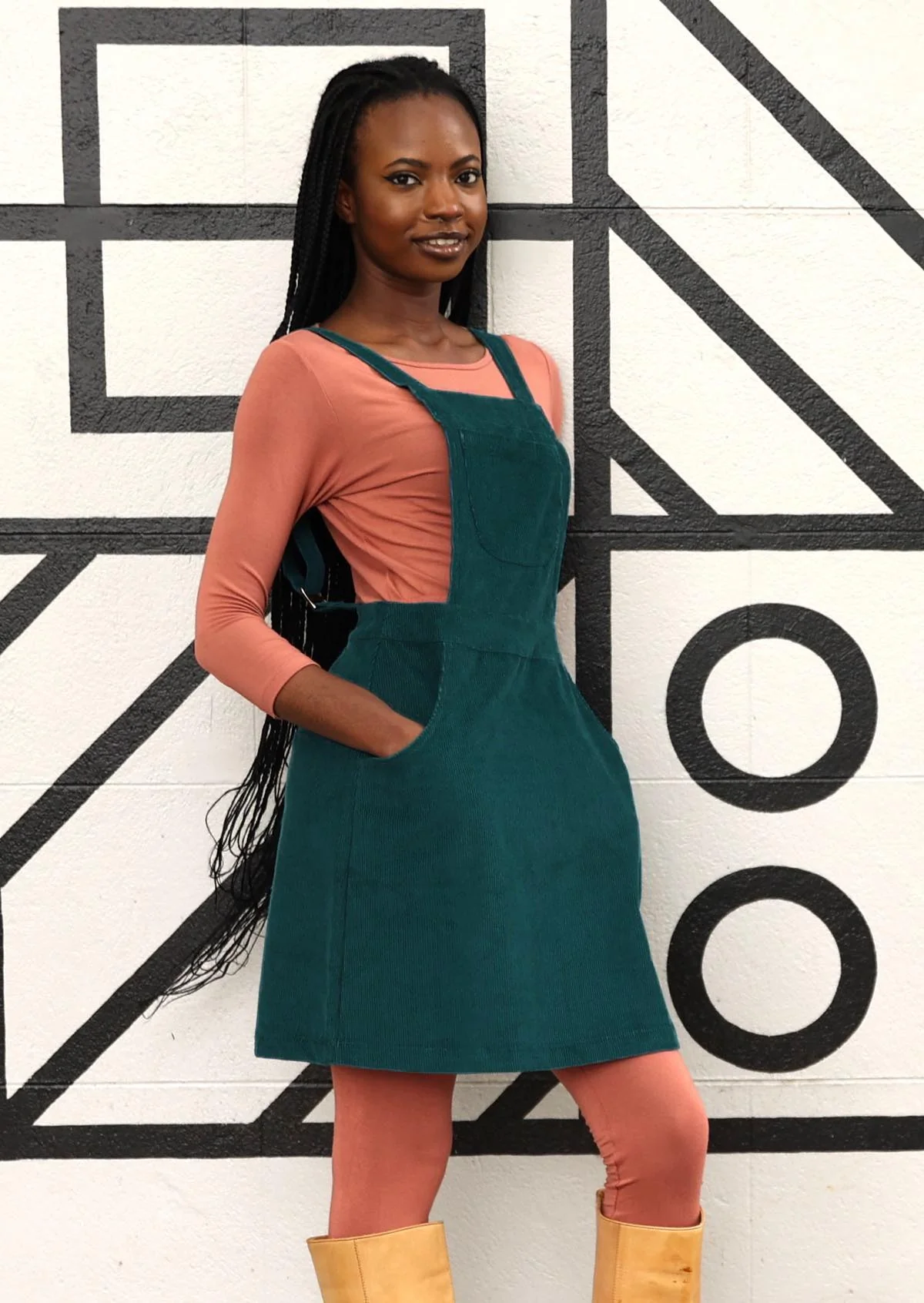 Corduroy Pinafore Deep Teal - Ysert