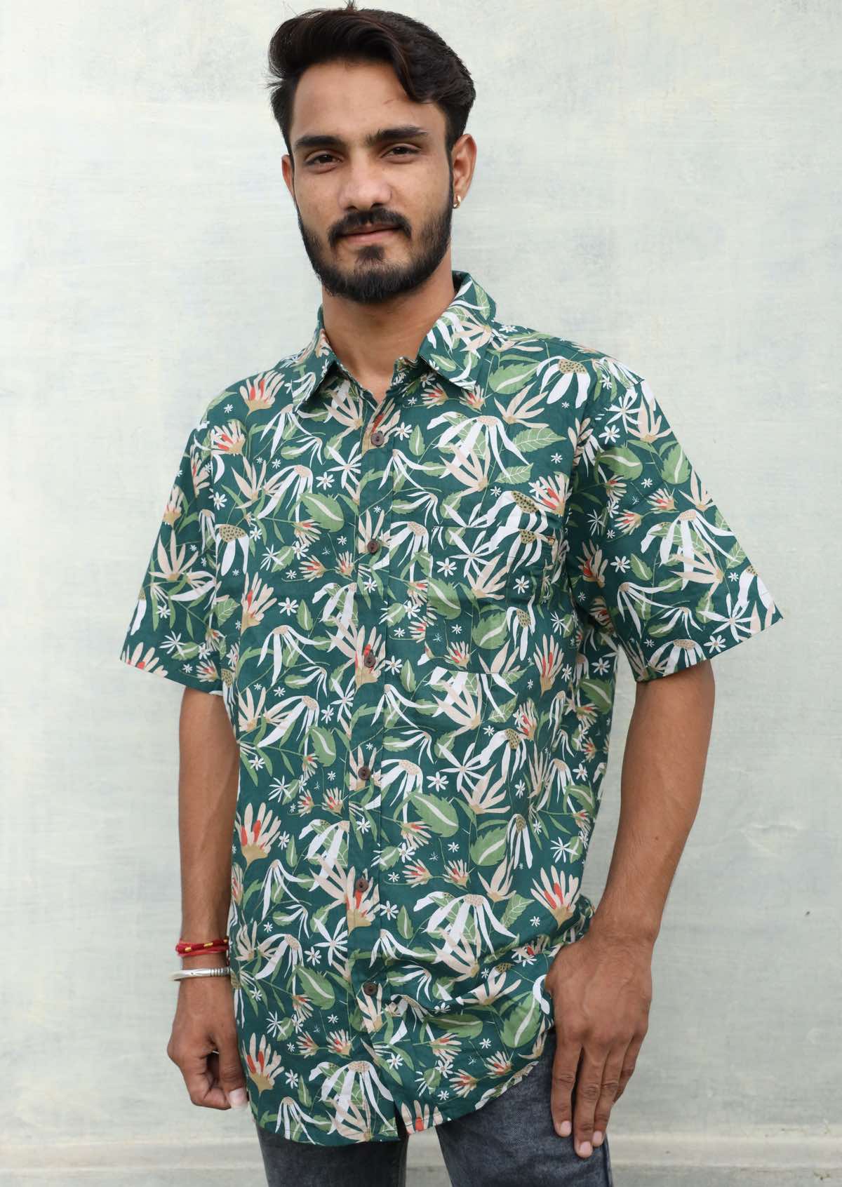 Men's Cotton Shirt Flannel Flower - Ysert