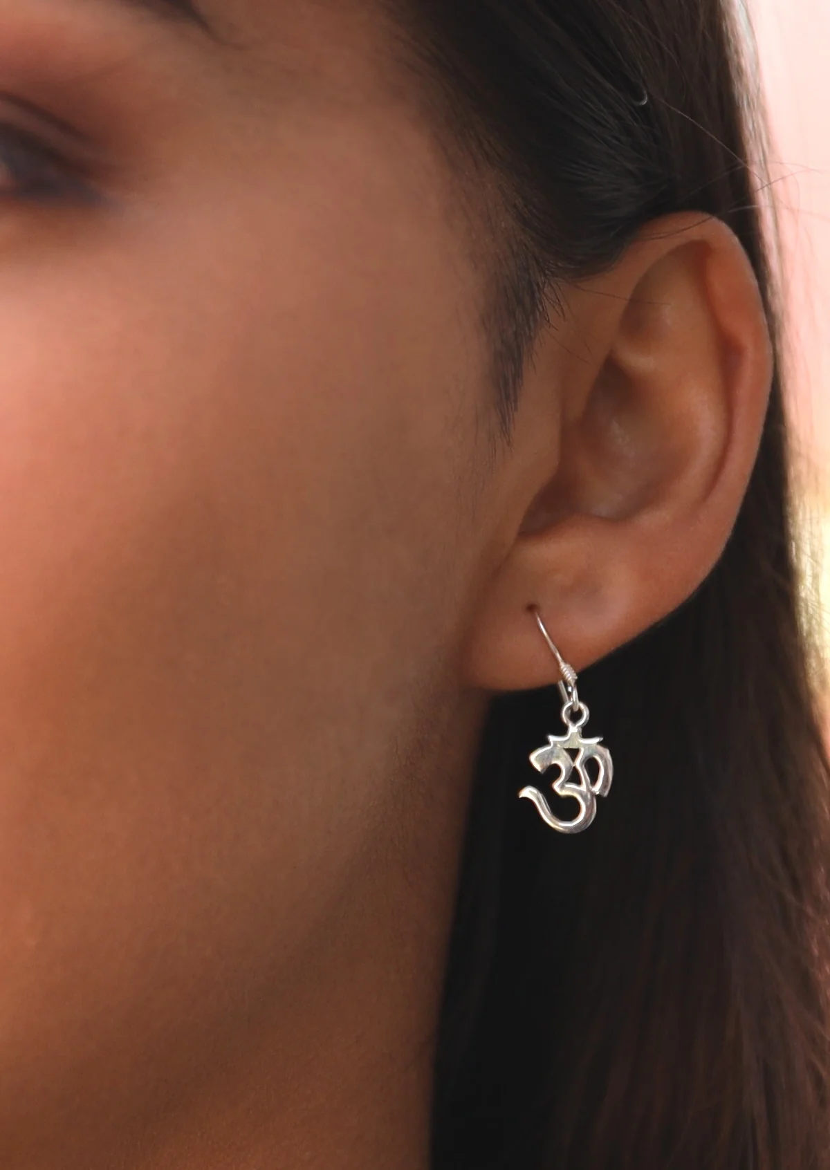 Om Silver Dangle Earrings - Ysert