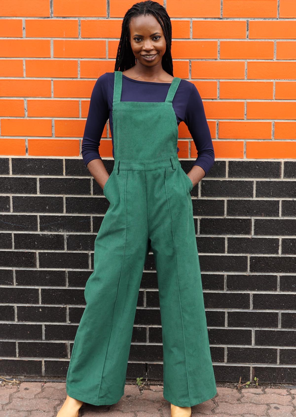 Corduroy Overalls Hunter Green - Ysert