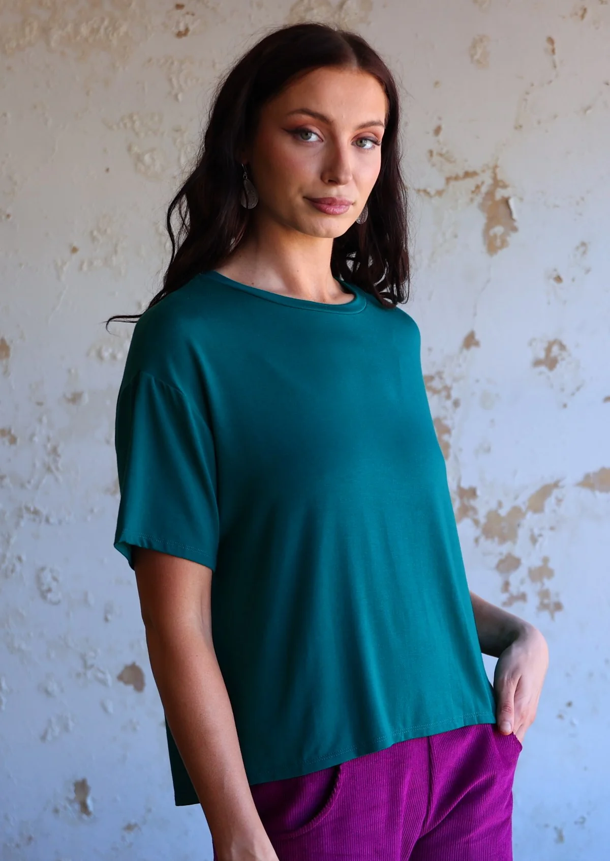 Boxy T-shirt Teal - Ysert