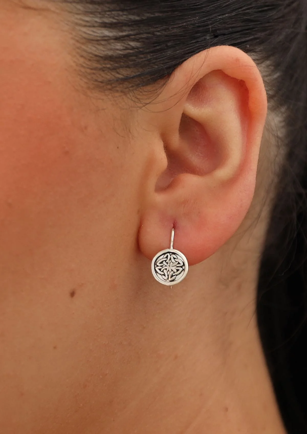 Mini Woven Medallion Silver Earrings - Ysert