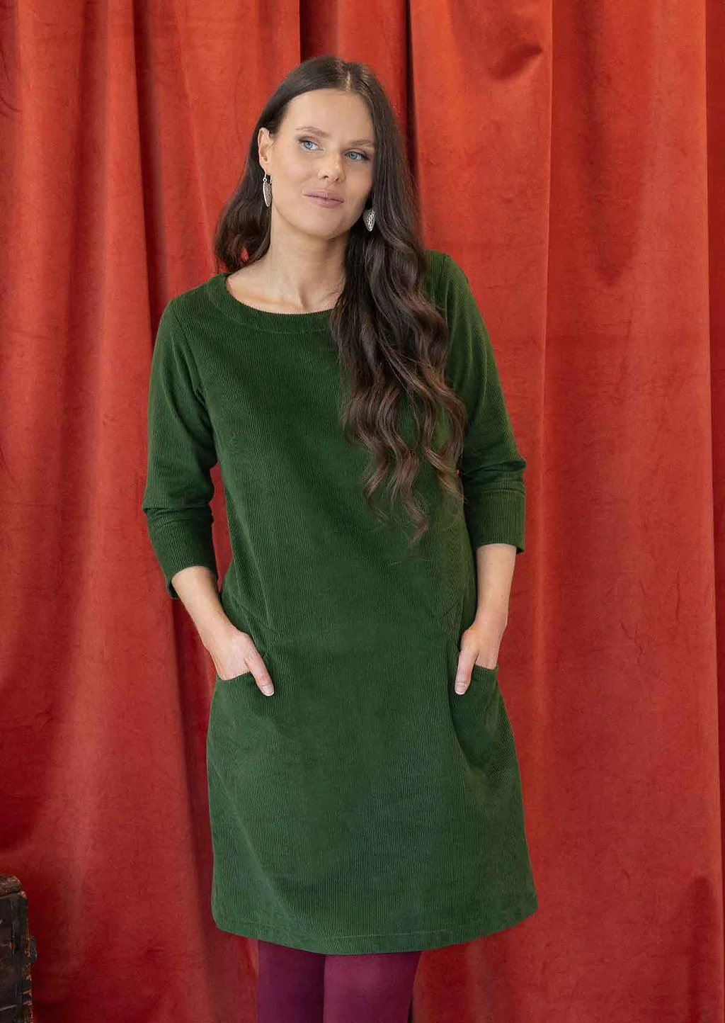 Jamie Corduroy Dress Douglas Fir - Ysert
