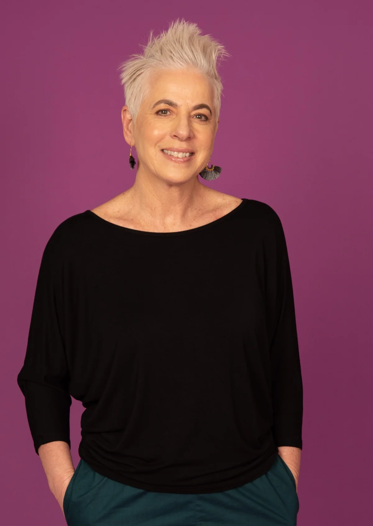 3/4 Sleeve Batwing Top Black - Ysert