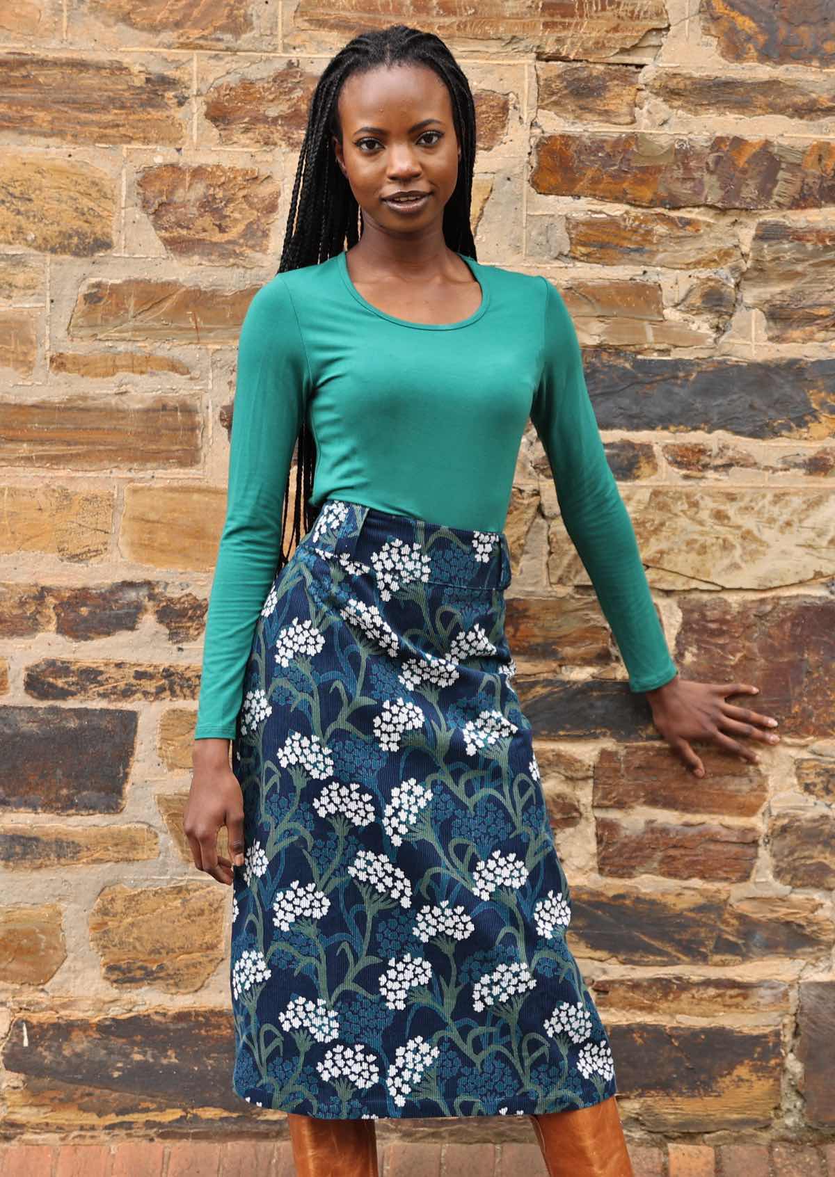 Belt Loop Corduroy Skirt Yarrow - Ysert