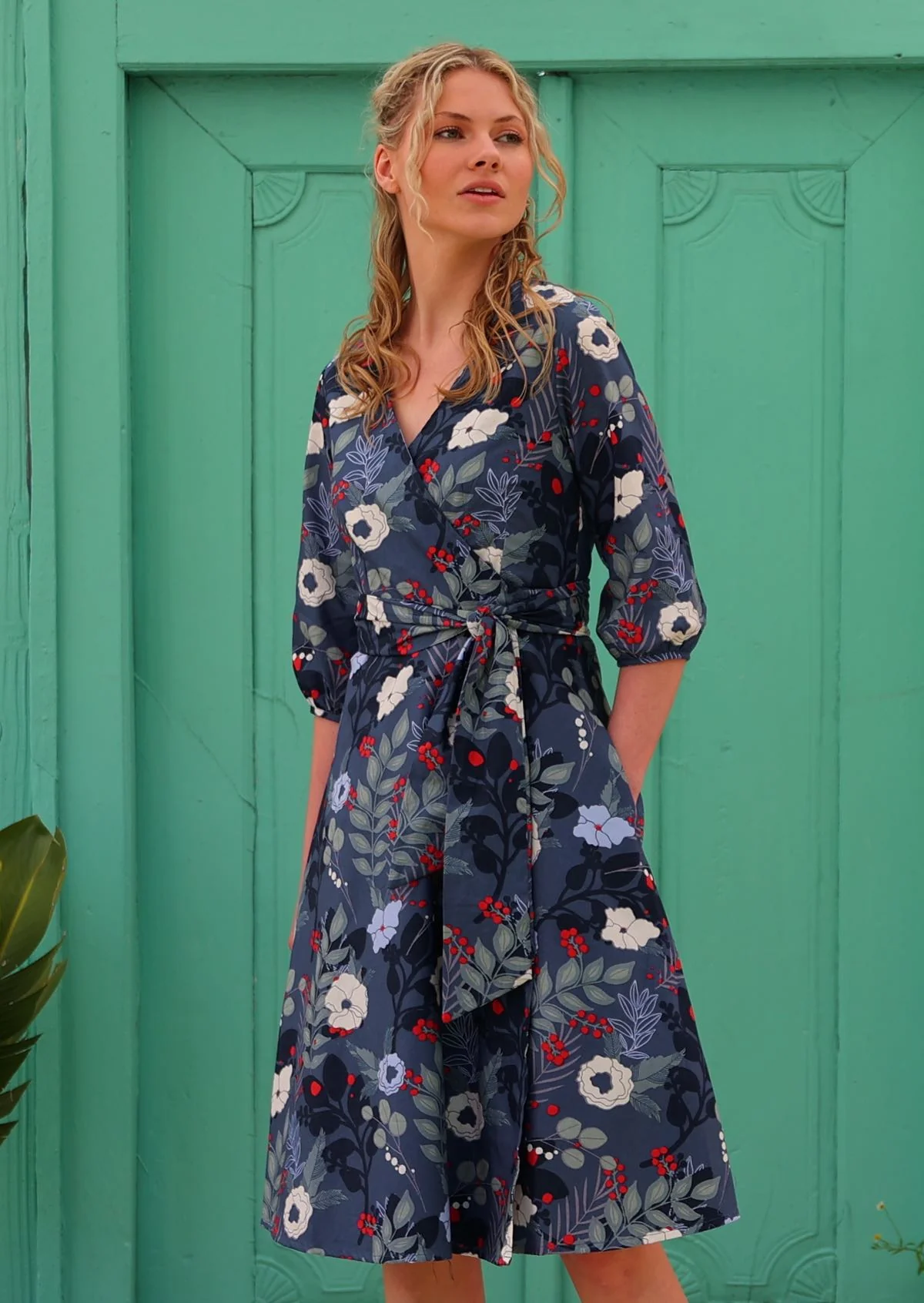 Ella Wrap Dress Gardenia - Ysert