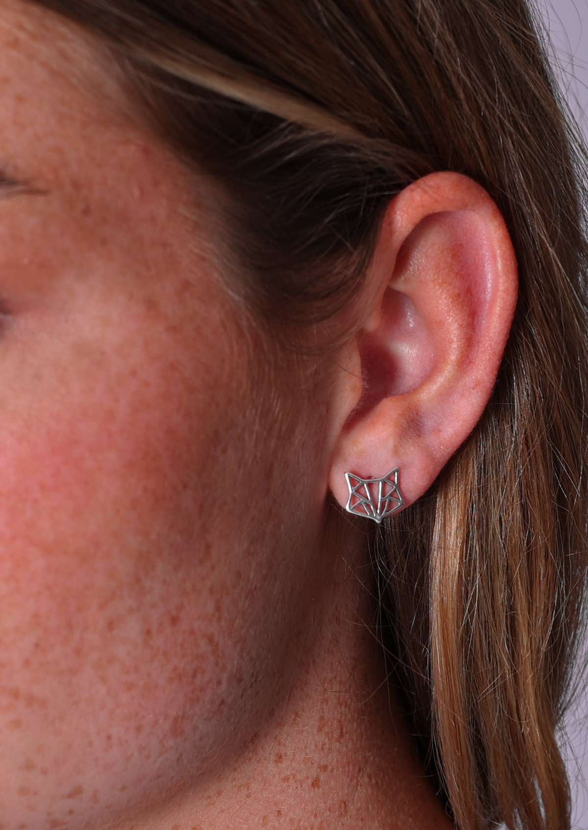 Origami Fox Silver Studs - Ysert