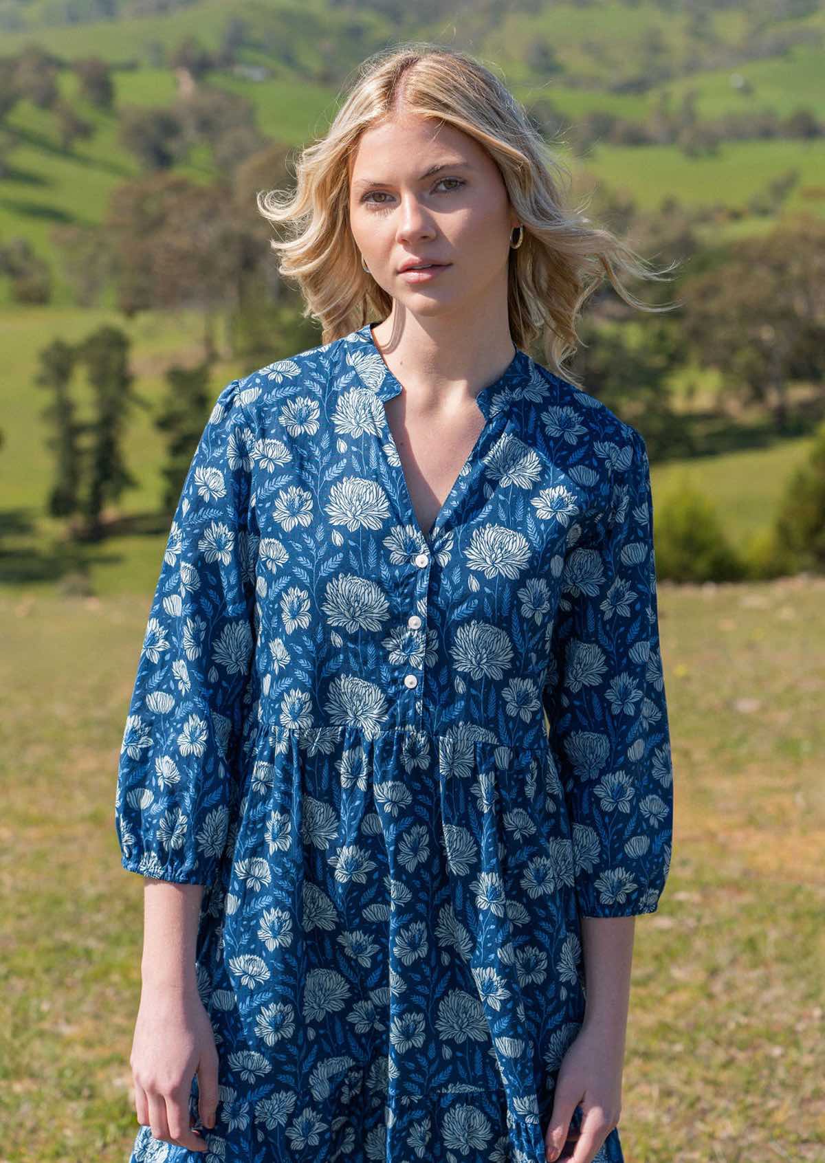 Blue Meadow Tiered Maxi Dress - Ysert