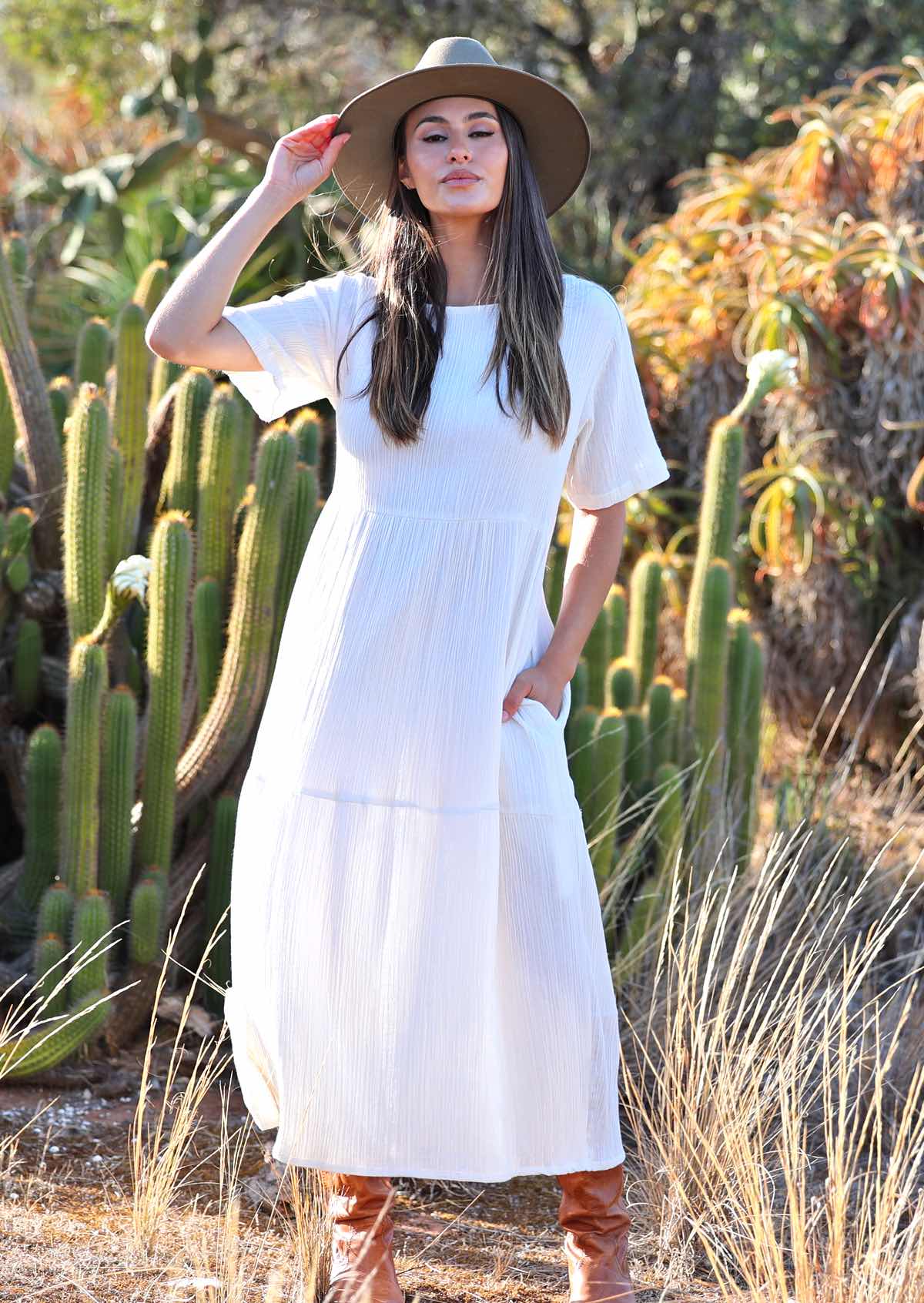 Claudia Dress Natural White - Ysert