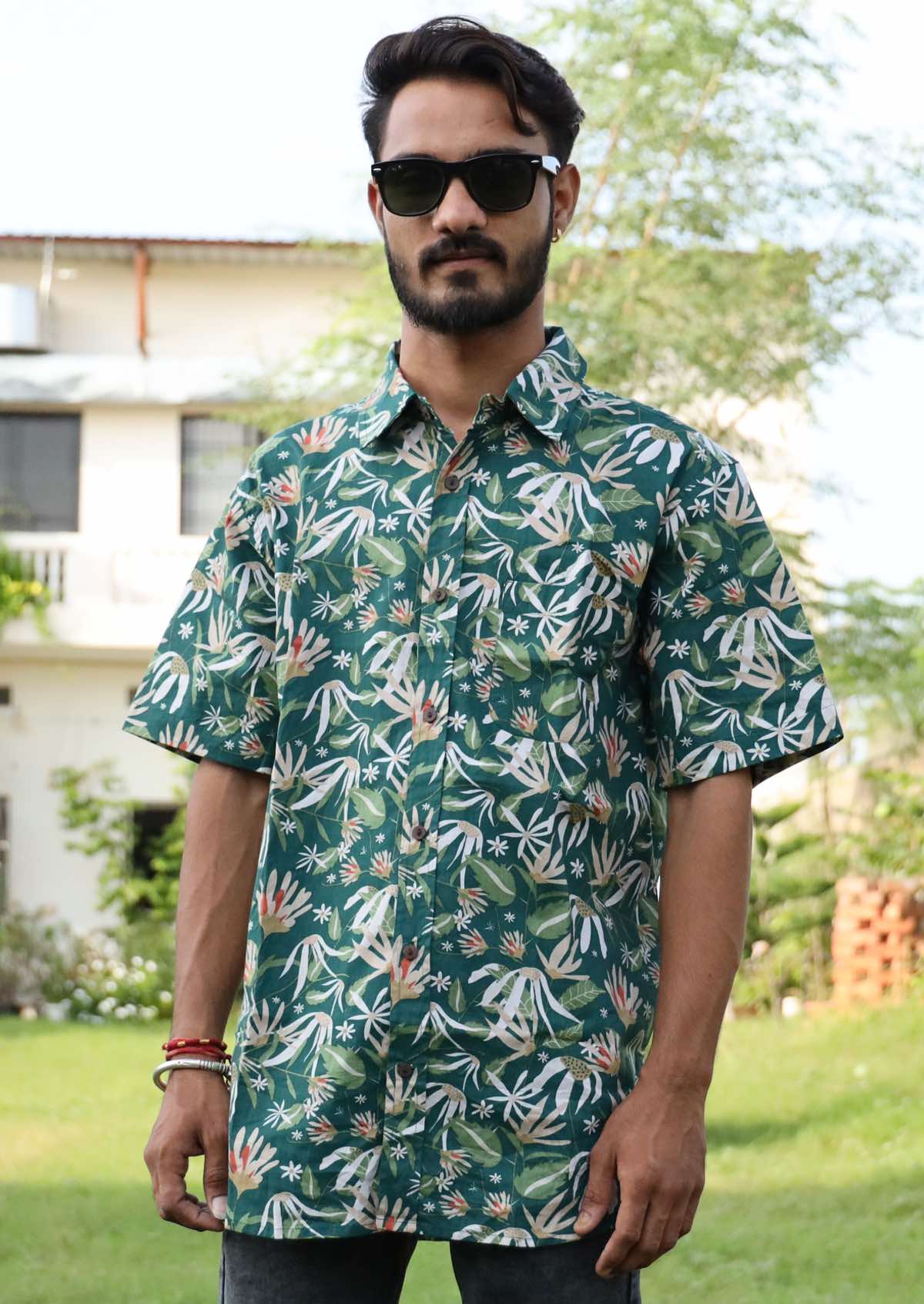 Men's Cotton Shirt Flannel Flower - Ysert