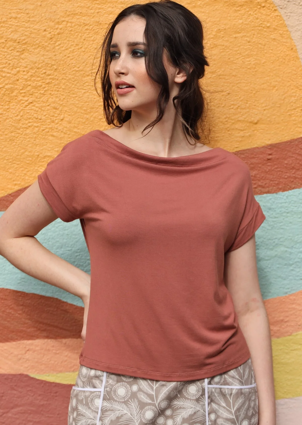 Wide Neck Mod Top Dusty Rose - Ysert