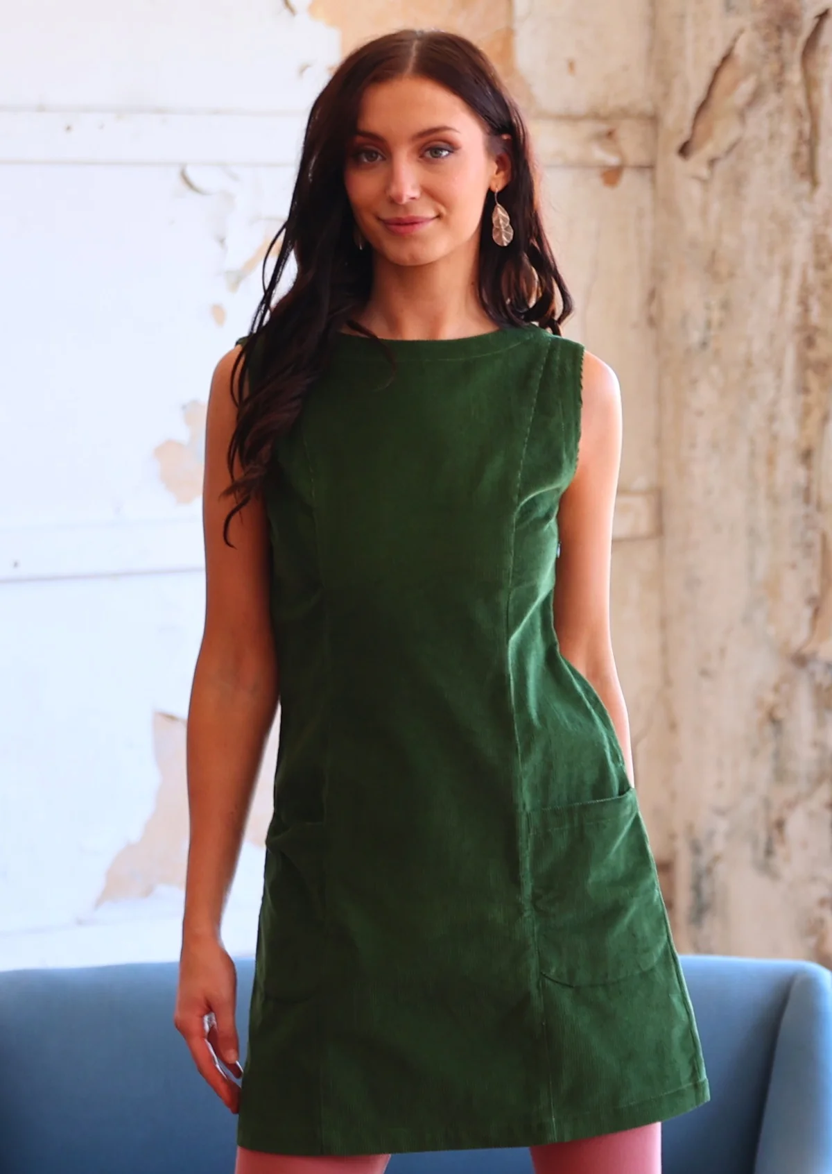 Polly Pocket Corduroy Tunic Douglas Fir - Ysert