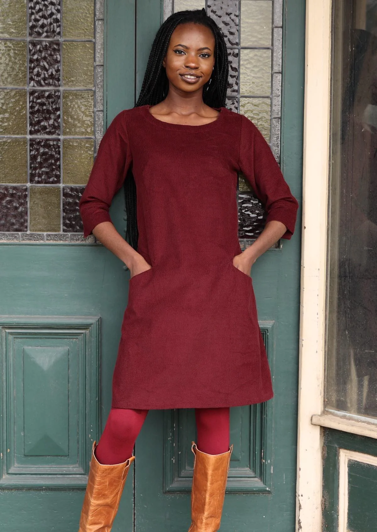 Jamie Corduroy Dress Zinfandel - Ysert