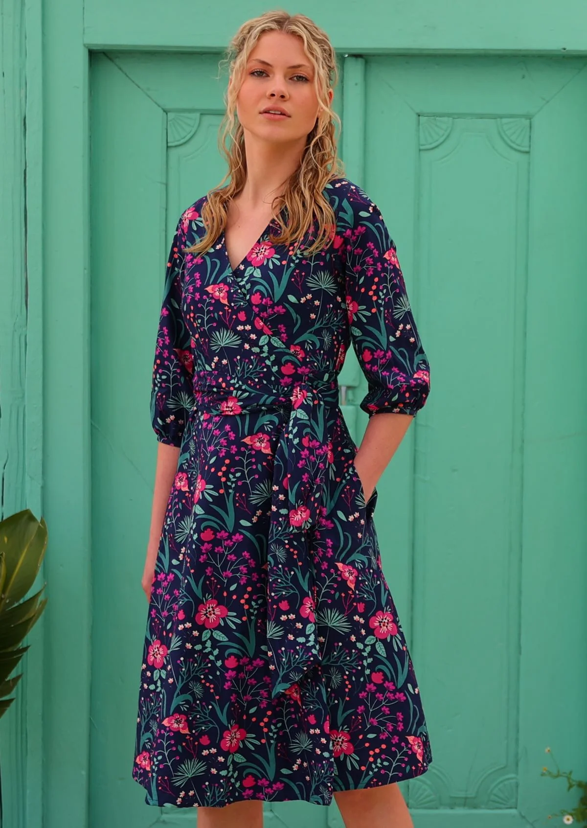 Ella Wrap Dress Dianthus - Ysert