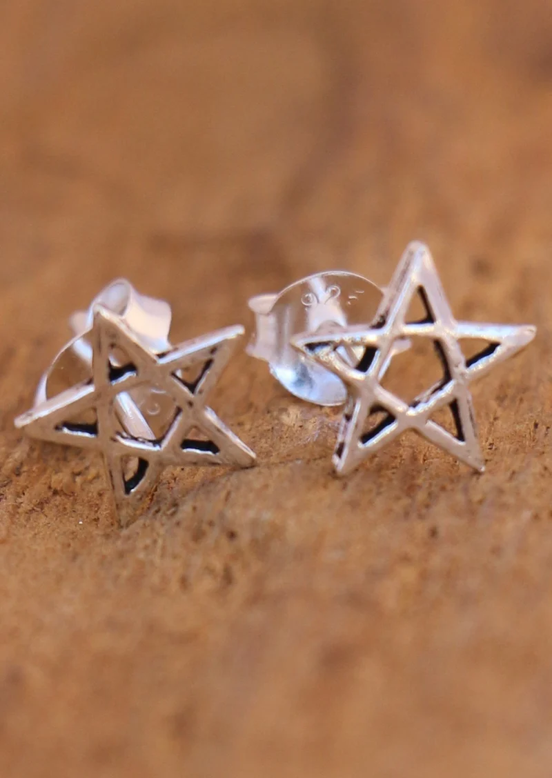 Five Point Star Silver Studs - Ysert