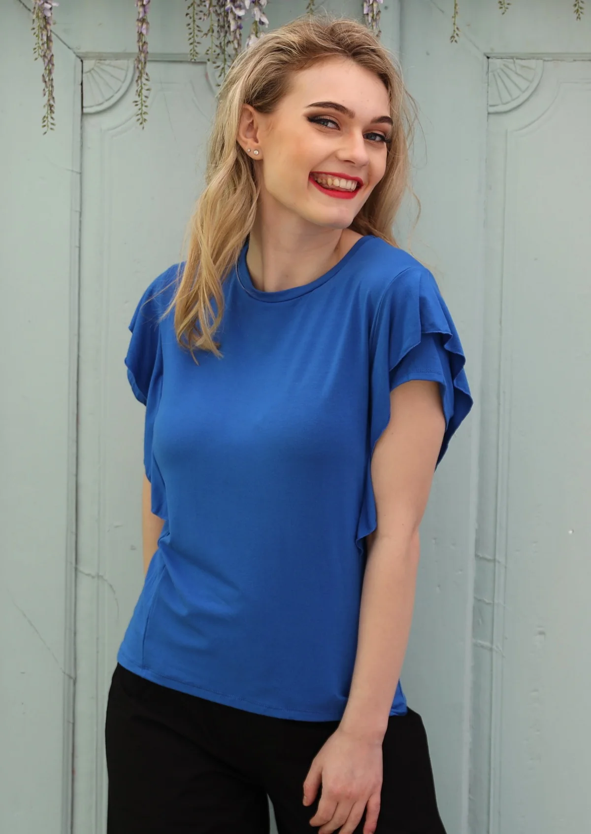 Ruffle Tee Electric Blue - Ysert