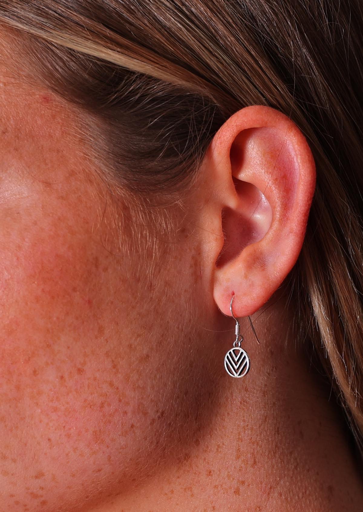 Silver Chevron Earrings - Ysert