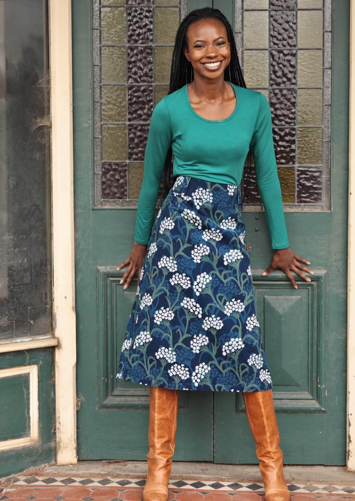 Belt Loop Corduroy Skirt Yarrow - Ysert
